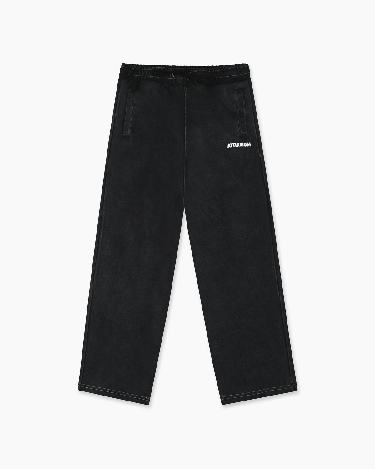 Washed Black Wide-Leg Cotton Trouser