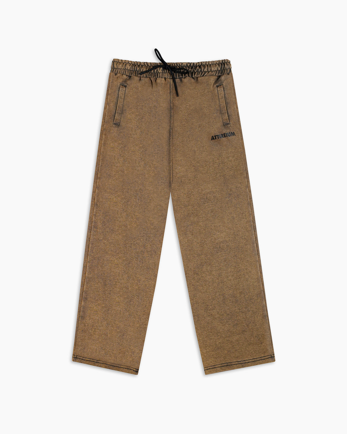 Washed Brown Wide-Leg Cotton Trouser