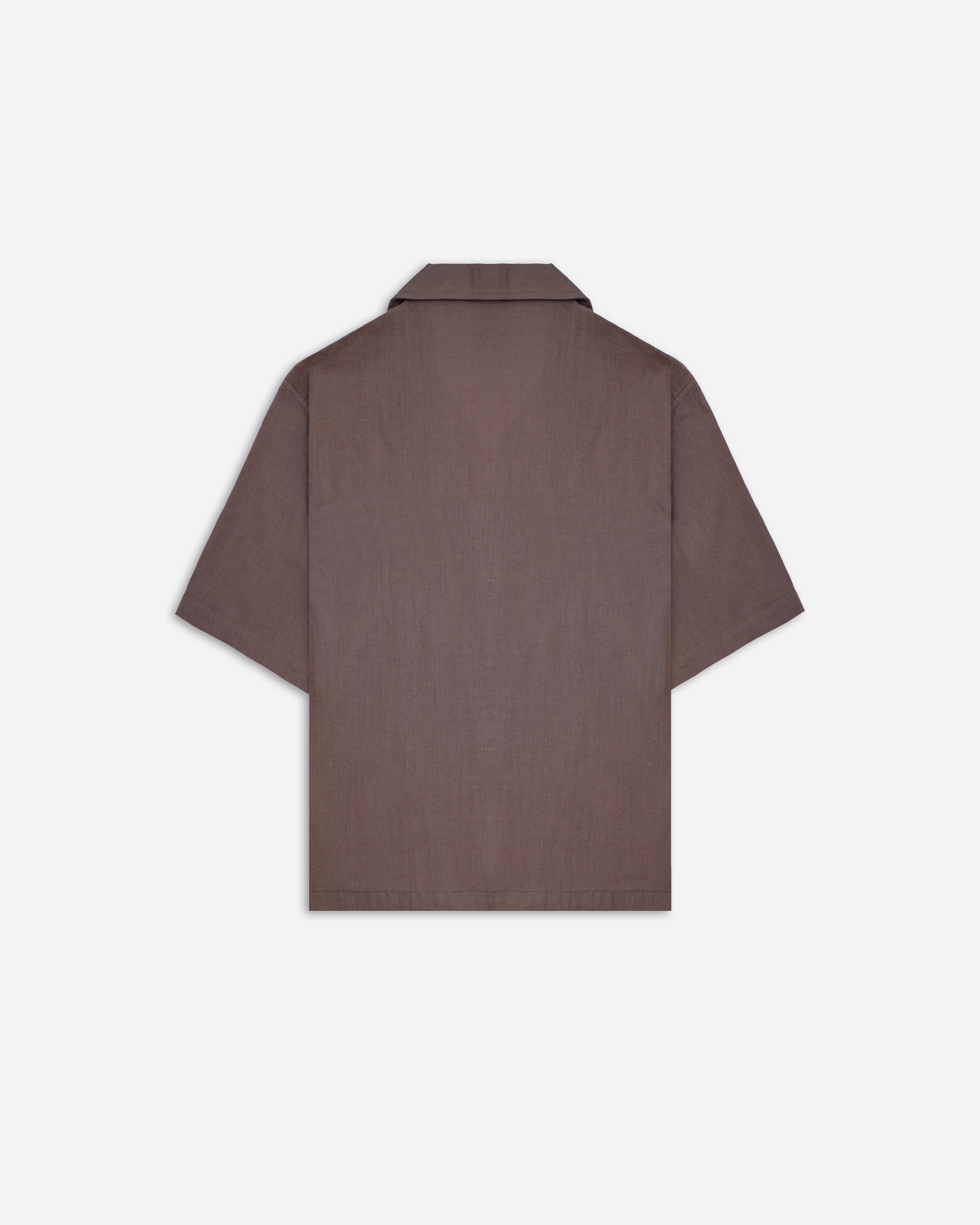 Earth Brown Half Sleeve Oversized Shirt
