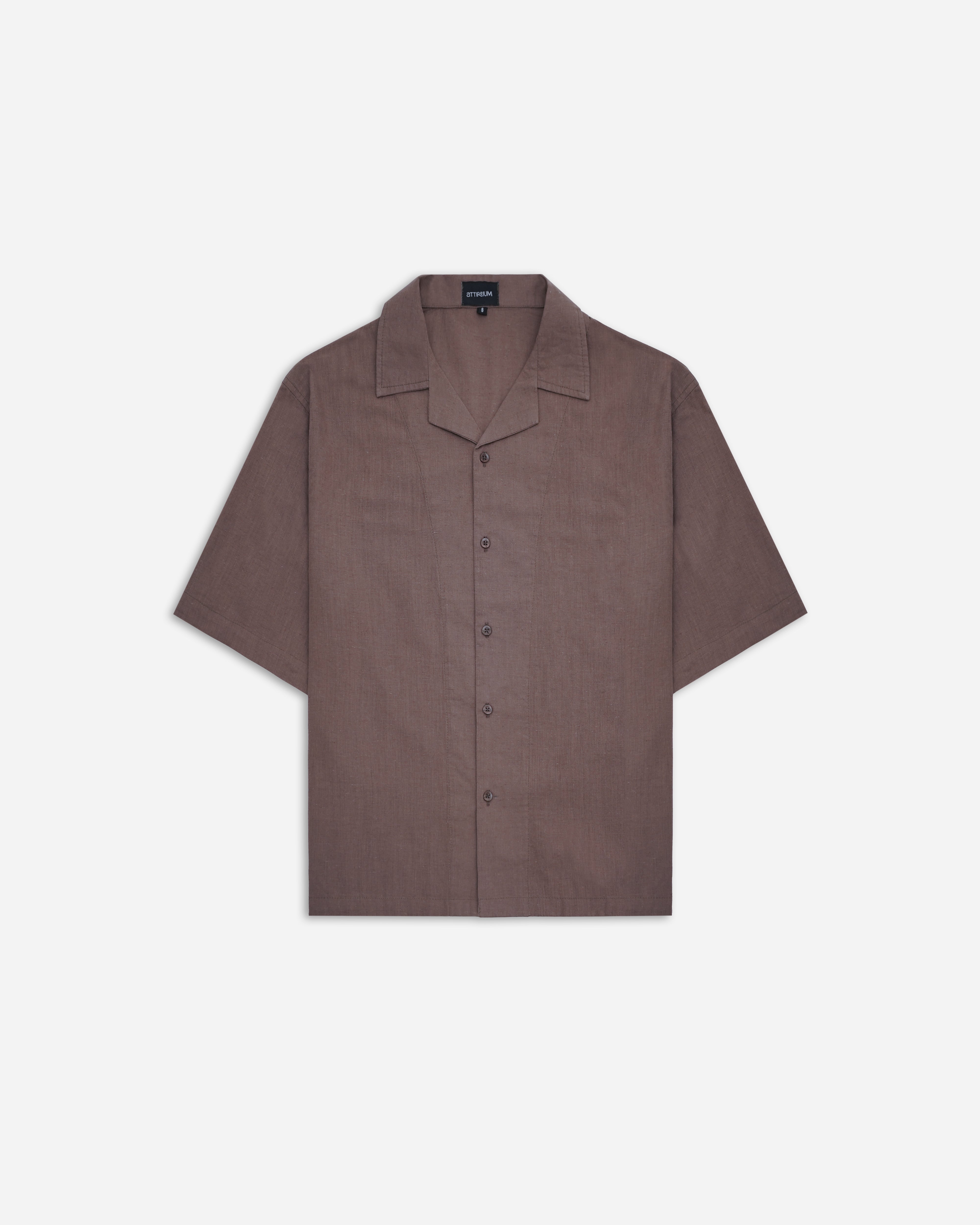Earth Brown Half Sleeve Oversized Shirt