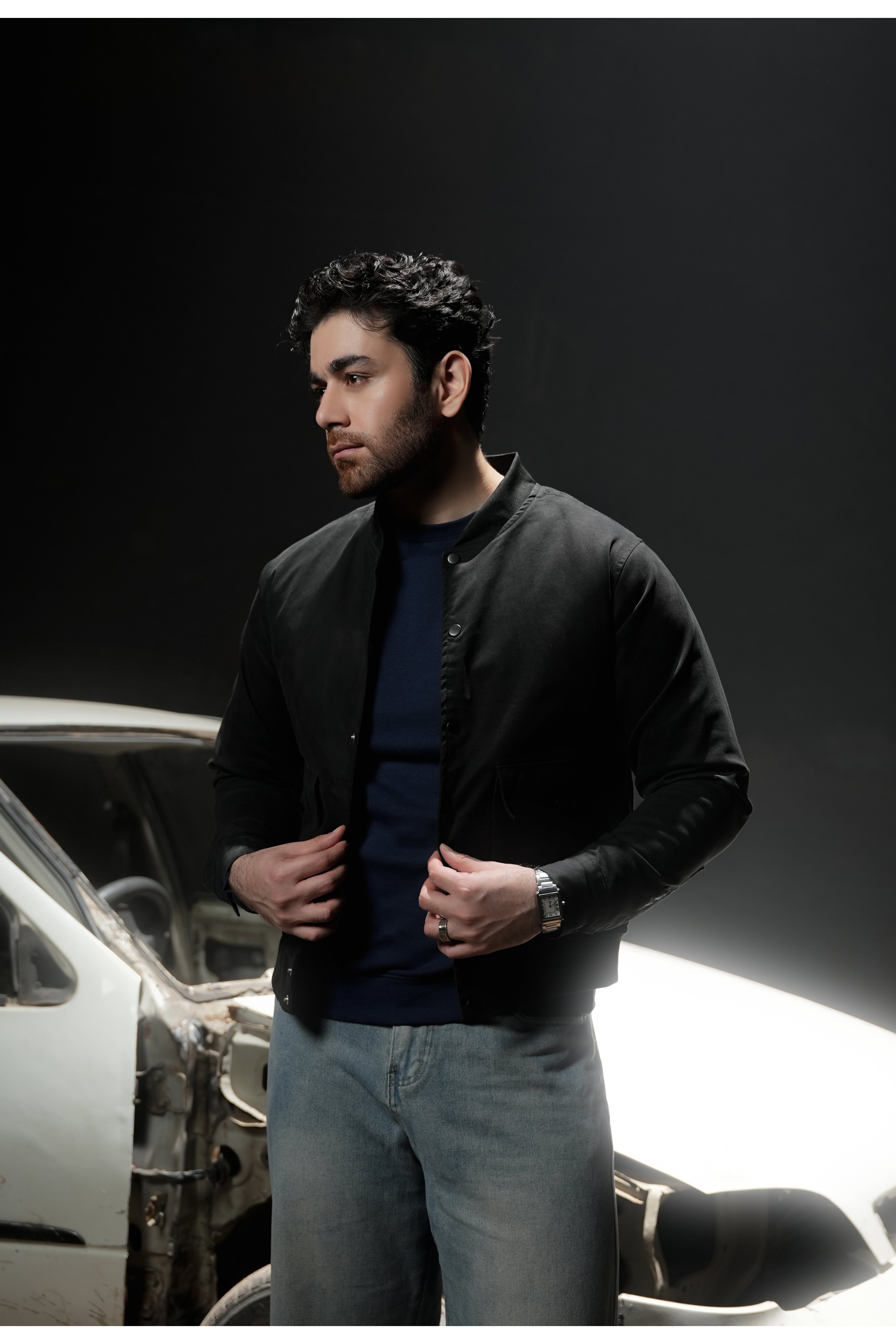 Black - Minimal Utility Street Jacket