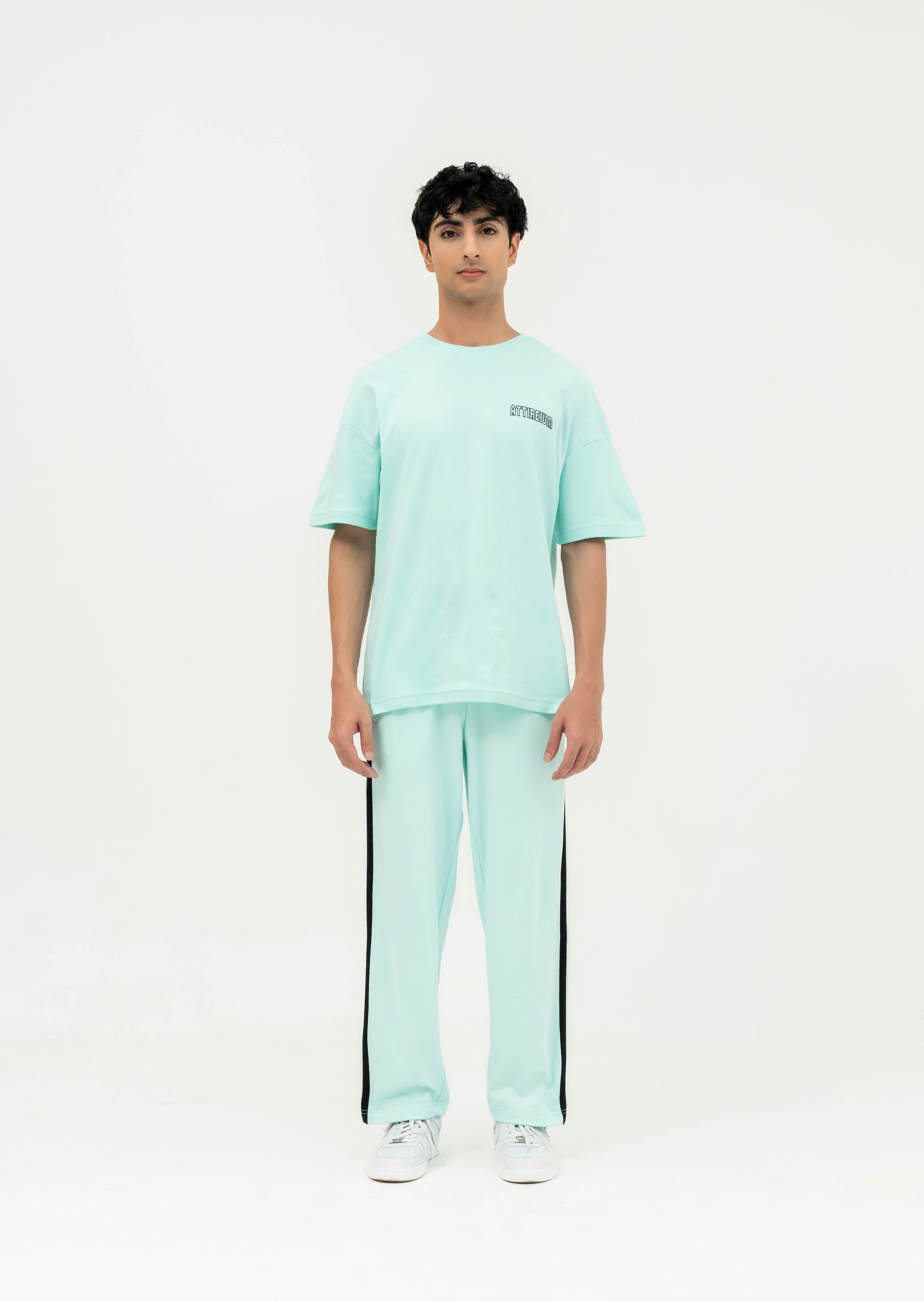 Oversized Aqua Frost Bold Spirit Graphic