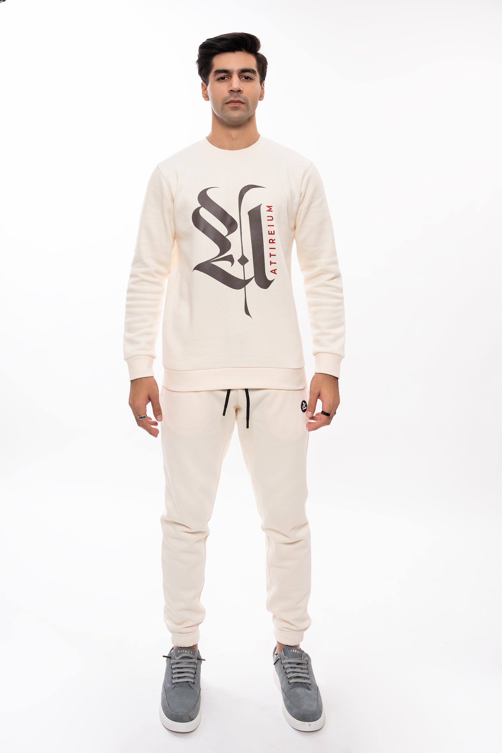Beige Attireium Signature Sweatshirt
