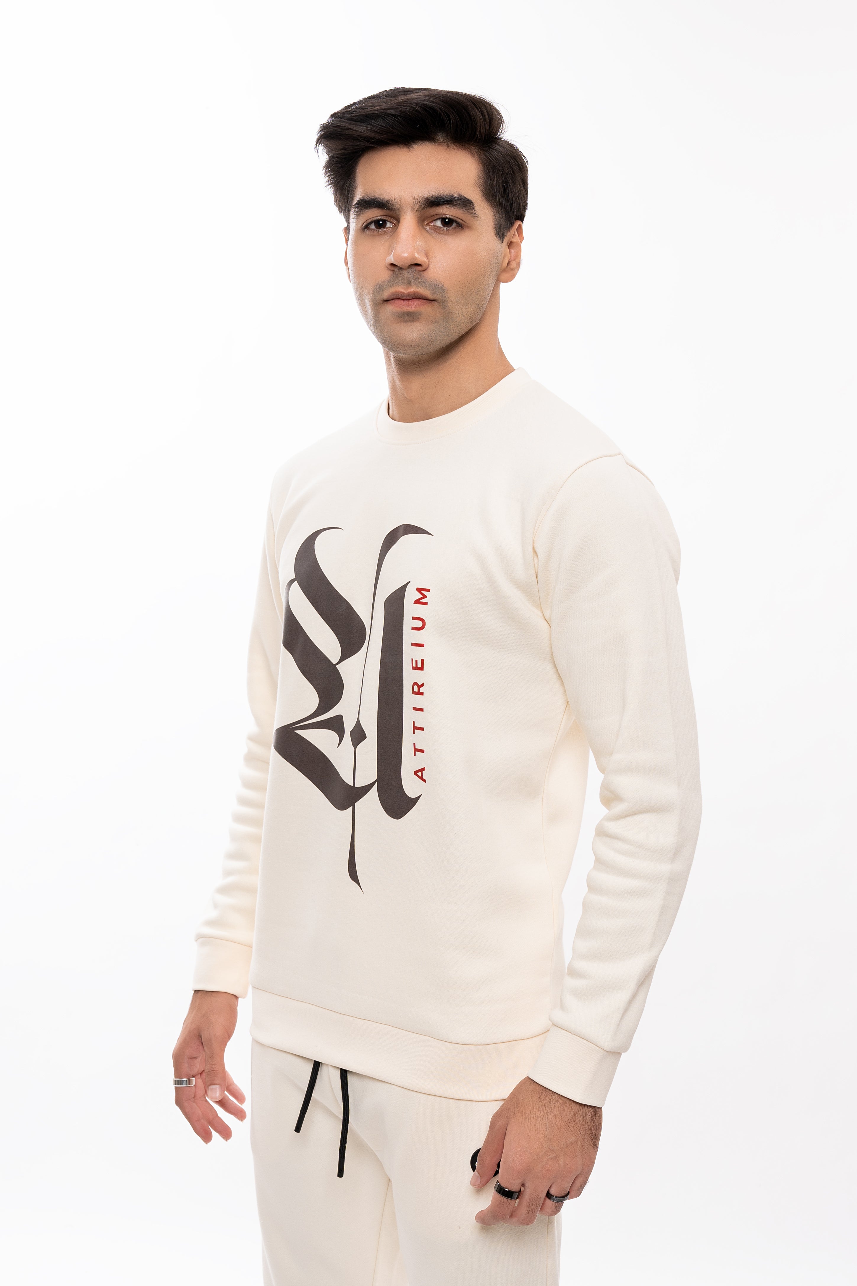 Beige Attireium Signature Sweatshirt
