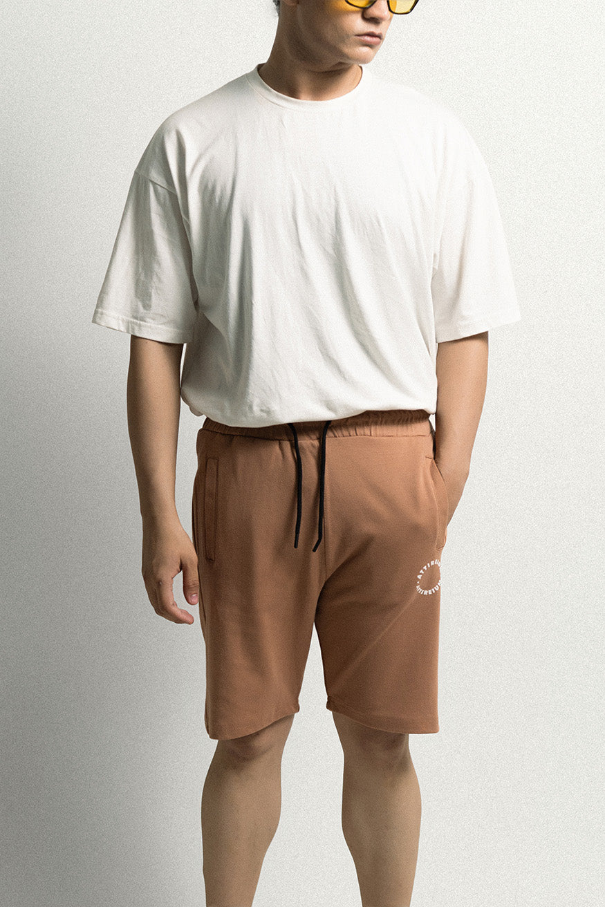 Mocha Mousse Combed Cotton Shorts