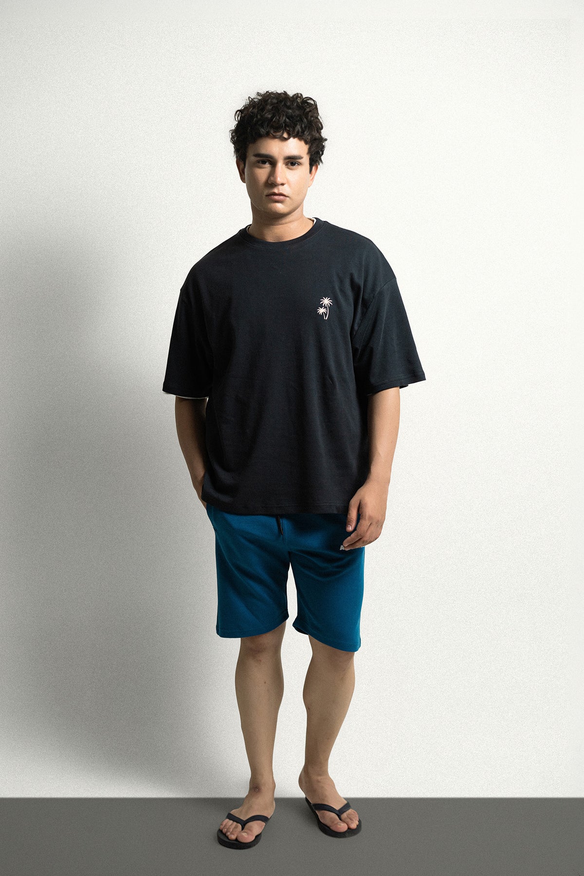 Dark Sapphire Combed Cotton Shorts
