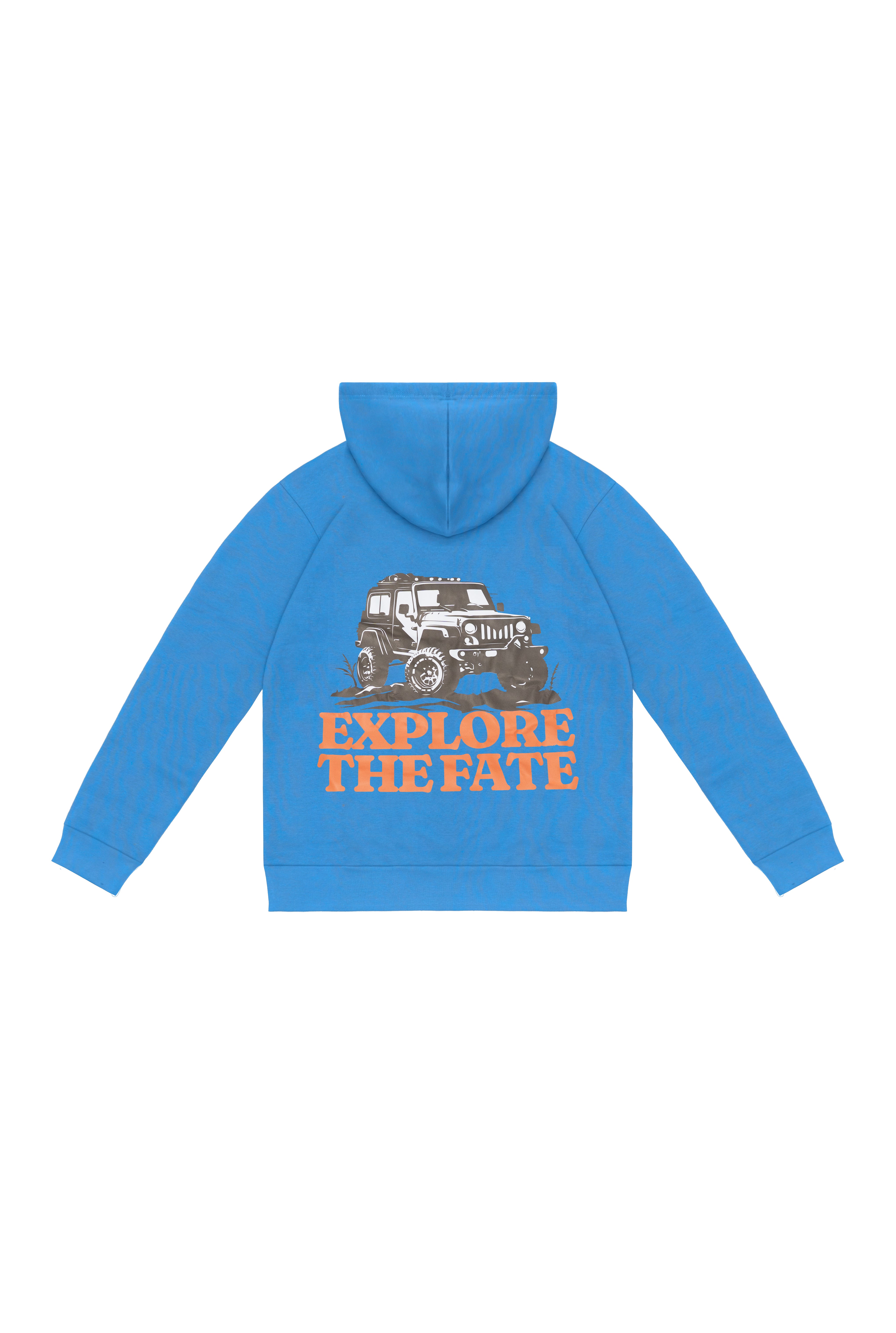 Blue Fleece Hoodie – Explore the Fate Edition