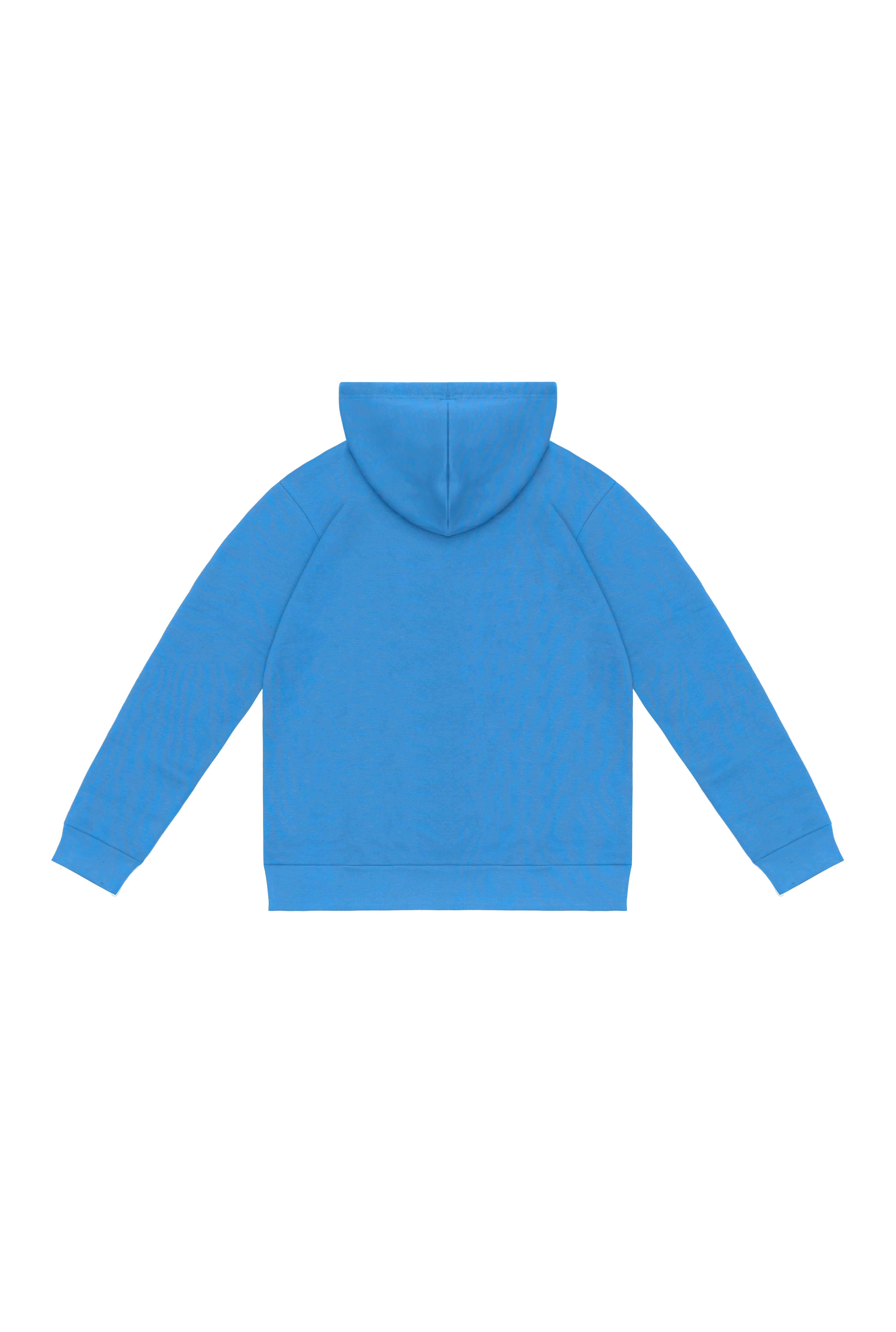 Blue Fleece Hoodie – Rectangle Strip Logo Edition