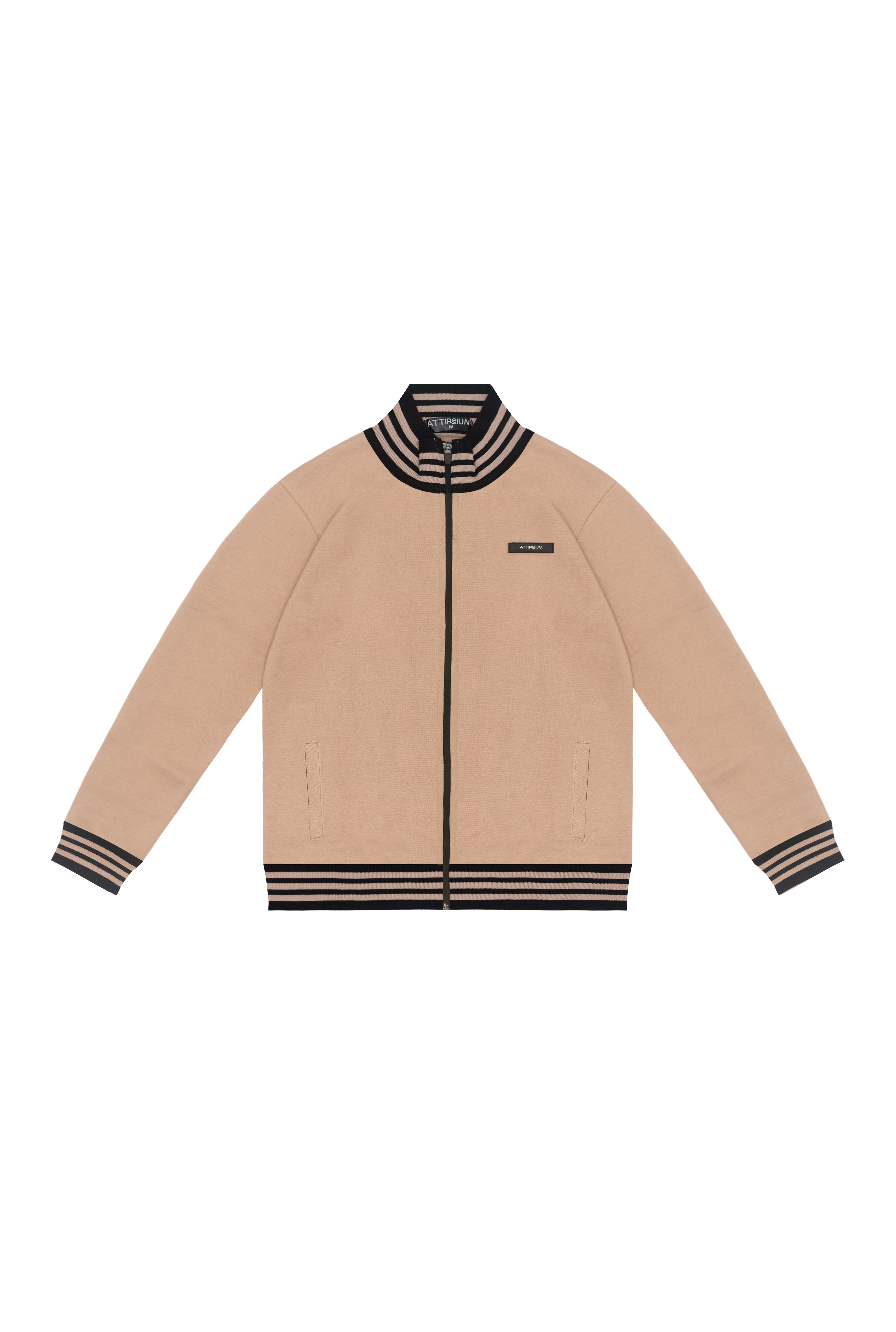 Taupe Full-Zip Track Jacket