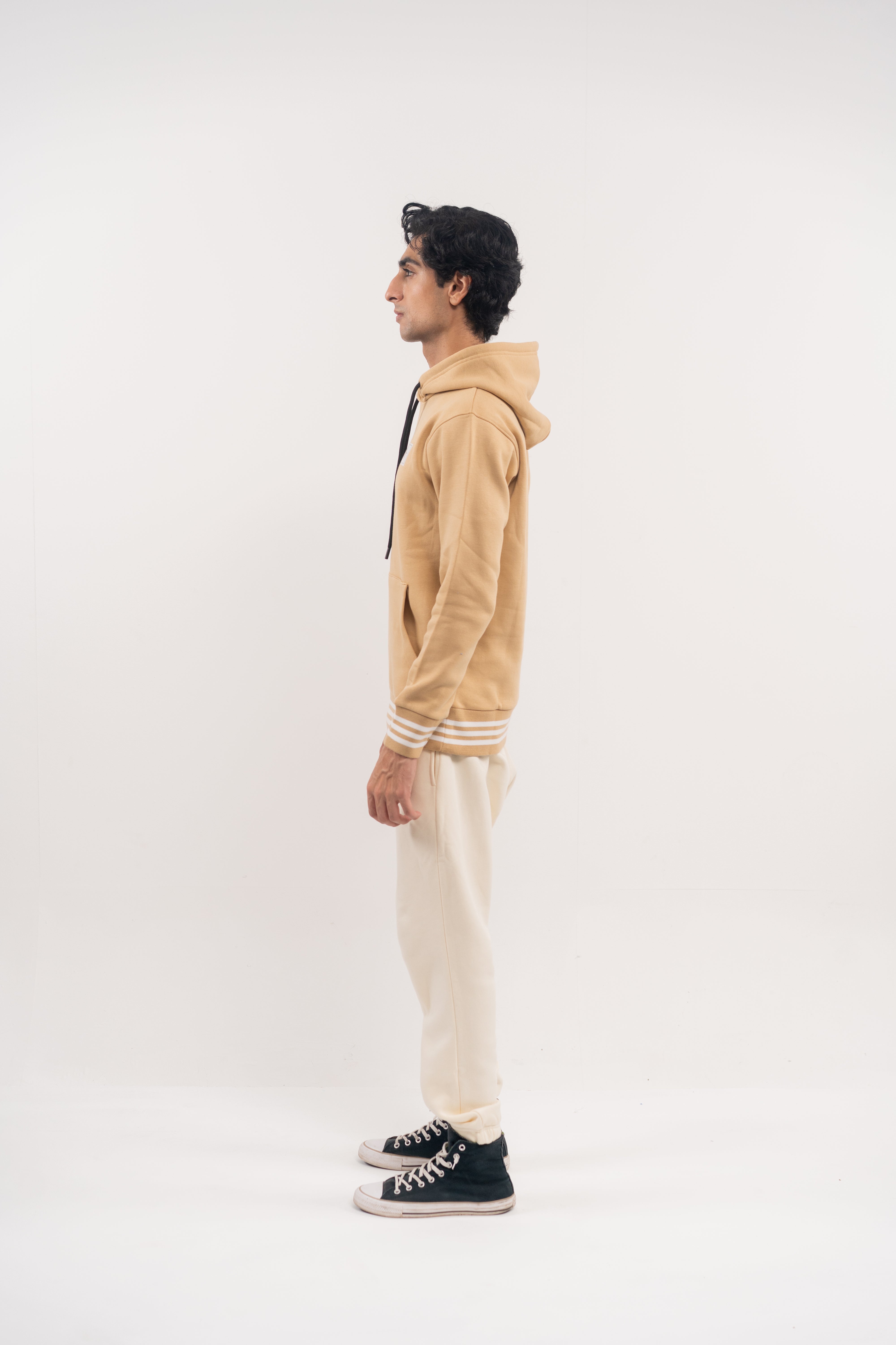 Nude Fleece Hoodie – Minimal Chest Accent Edition