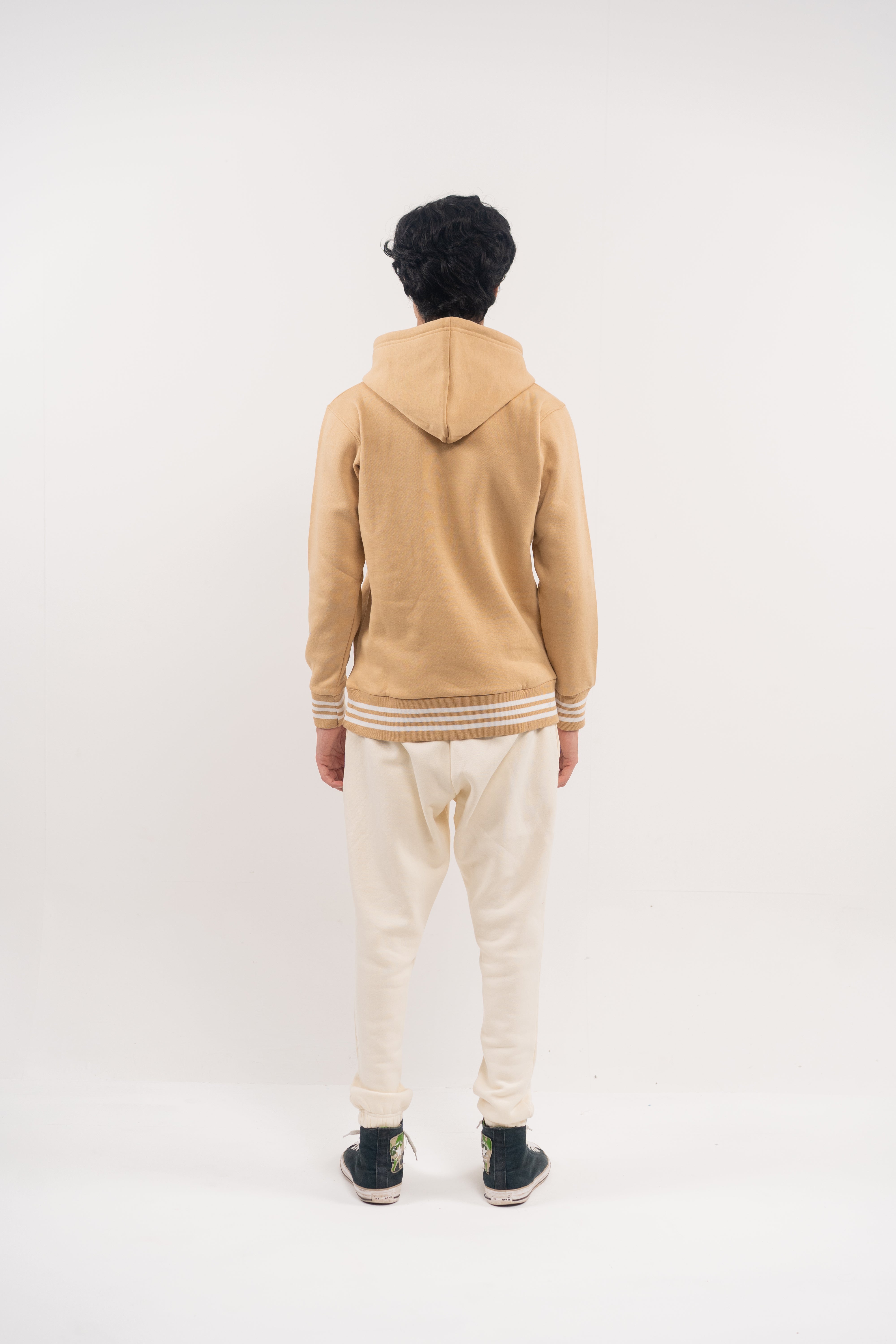 Nude Fleece Hoodie – Minimal Chest Accent Edition