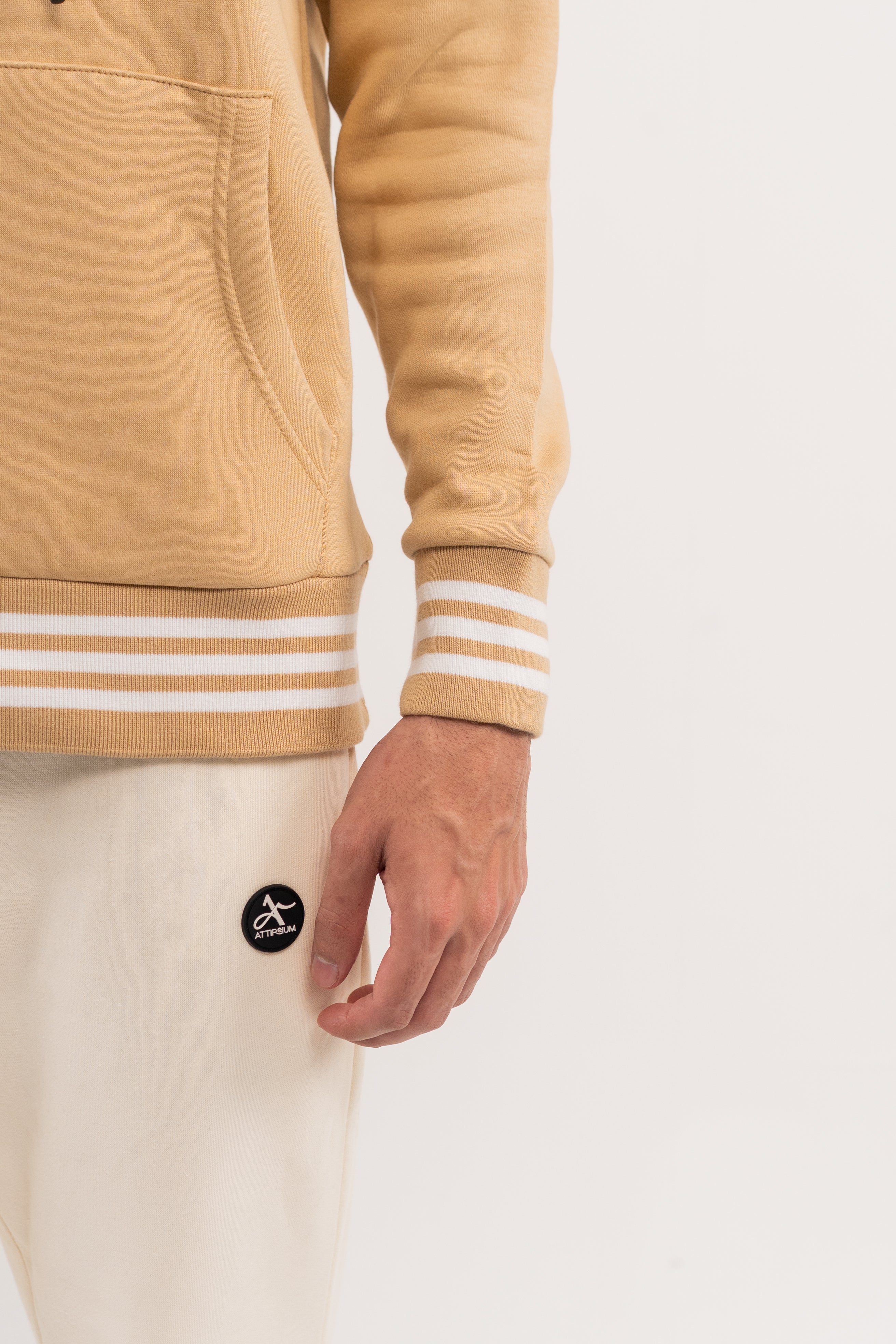 Nude Fleece Hoodie – Minimal Chest Accent Edition