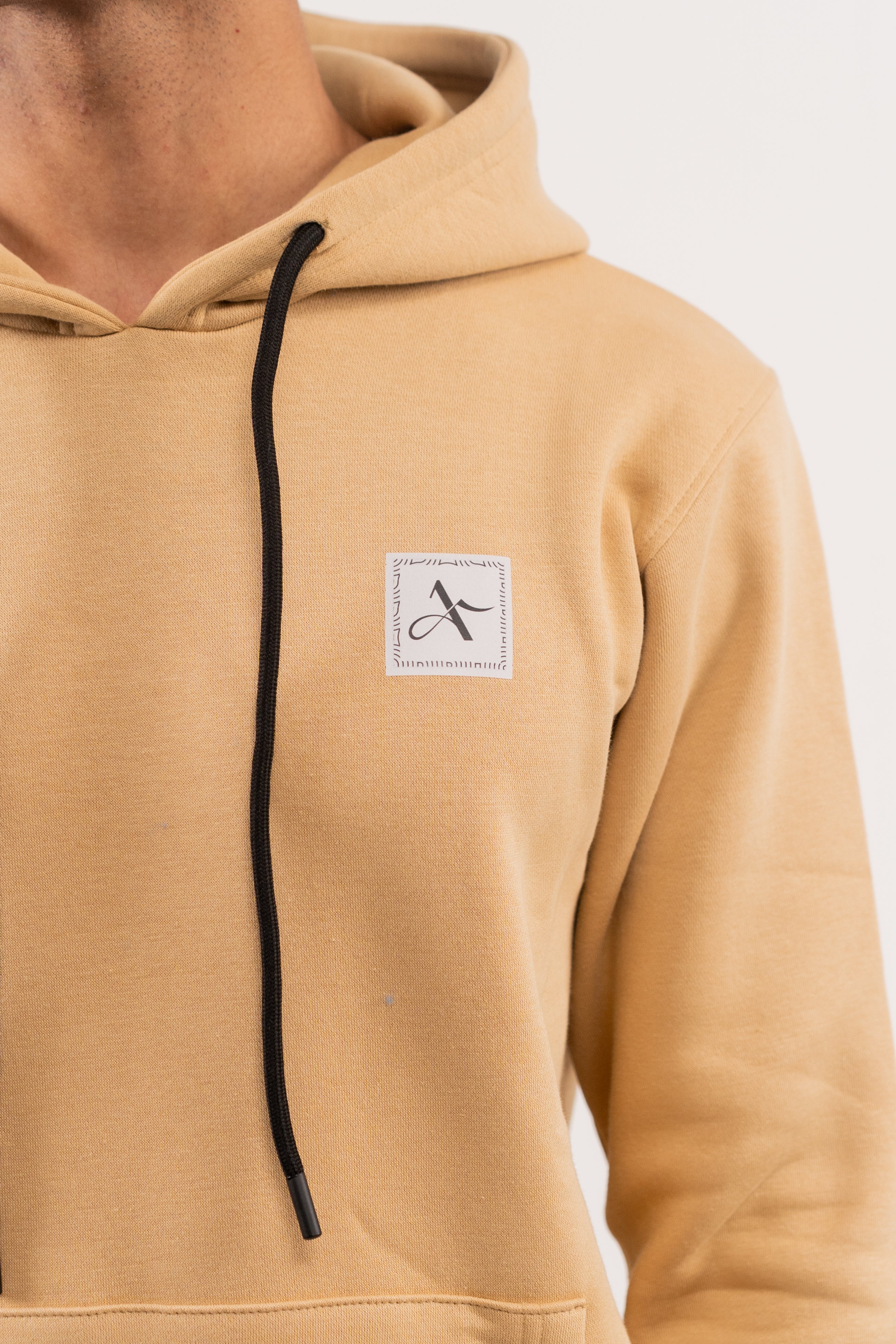 Nude Fleece Hoodie – Minimal Chest Accent Edition