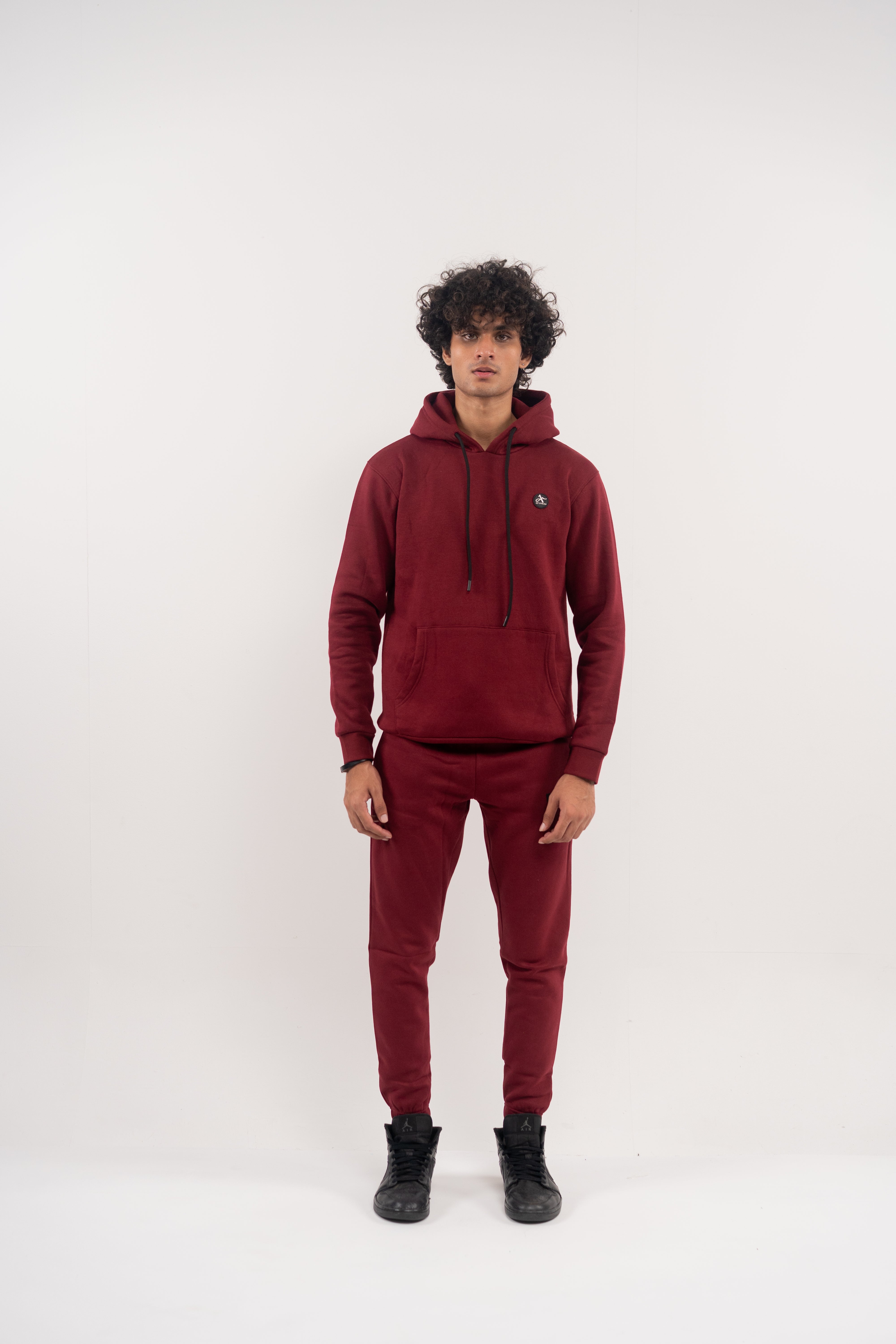 Rhubarb Fleece Hoodie – Signature Front Accent