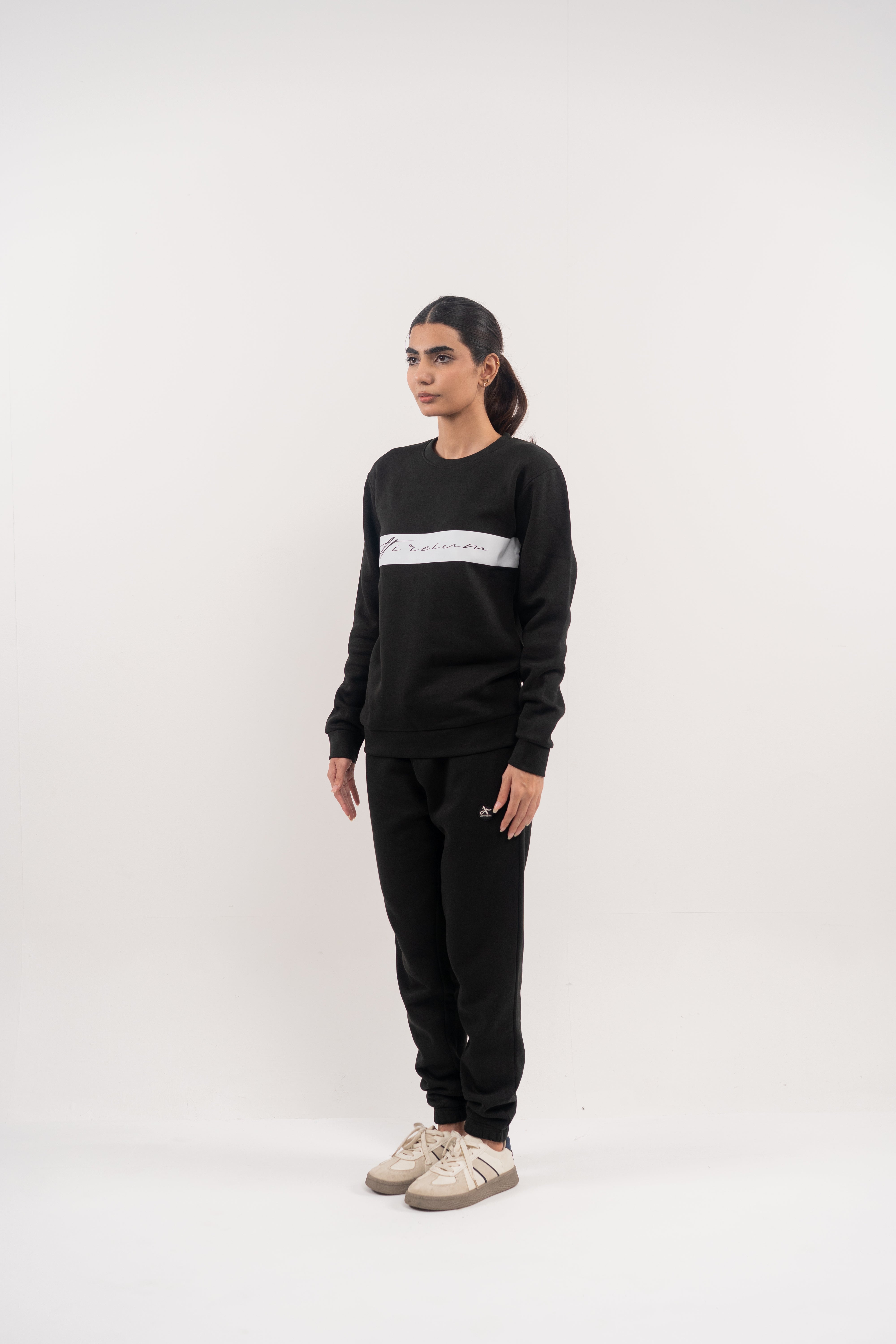 Black Minimalist Stripe Sweatshirt
