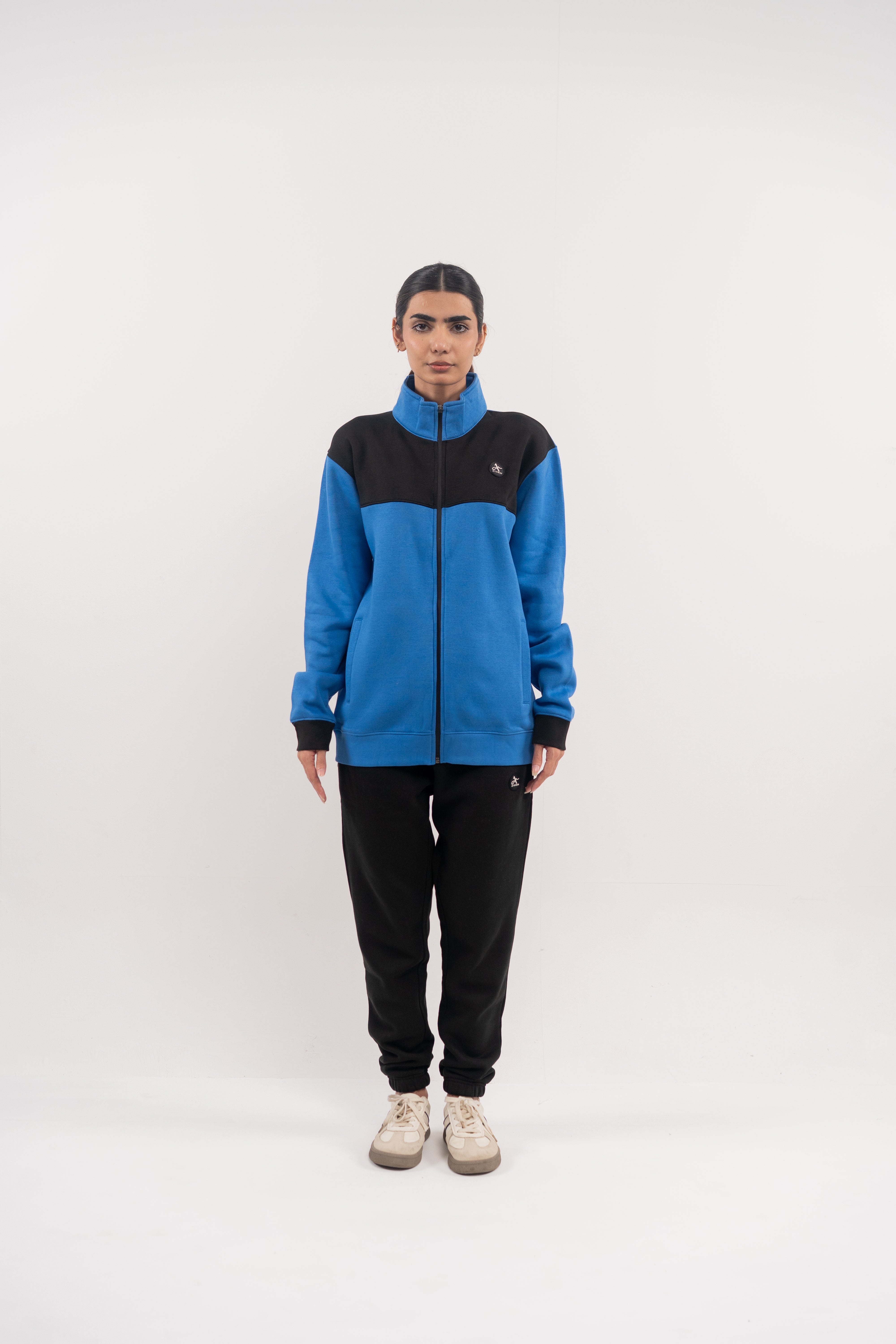 Blue & Black Full-Zip Track Jacket