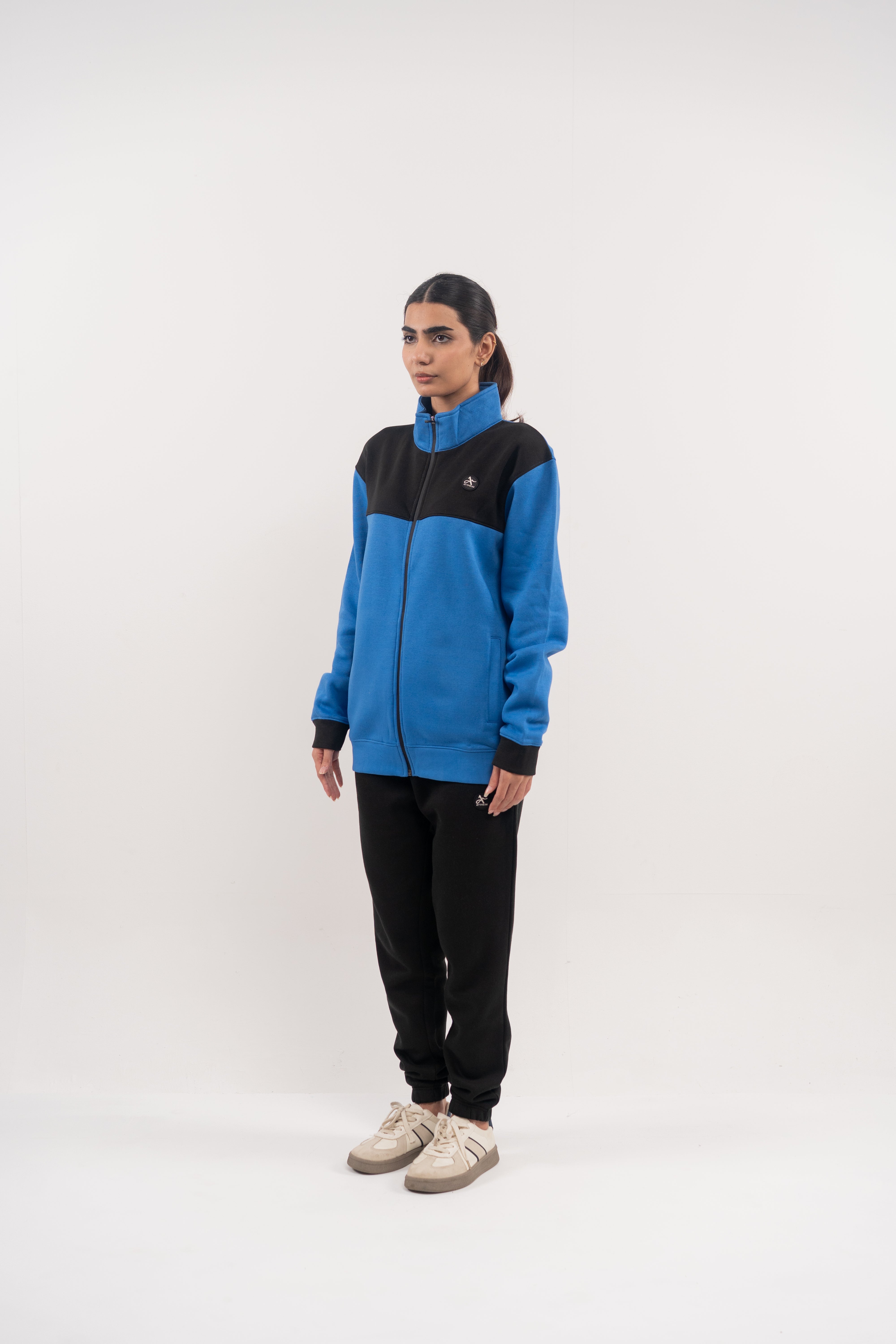 Blue & Black Full-Zip Track Jacket