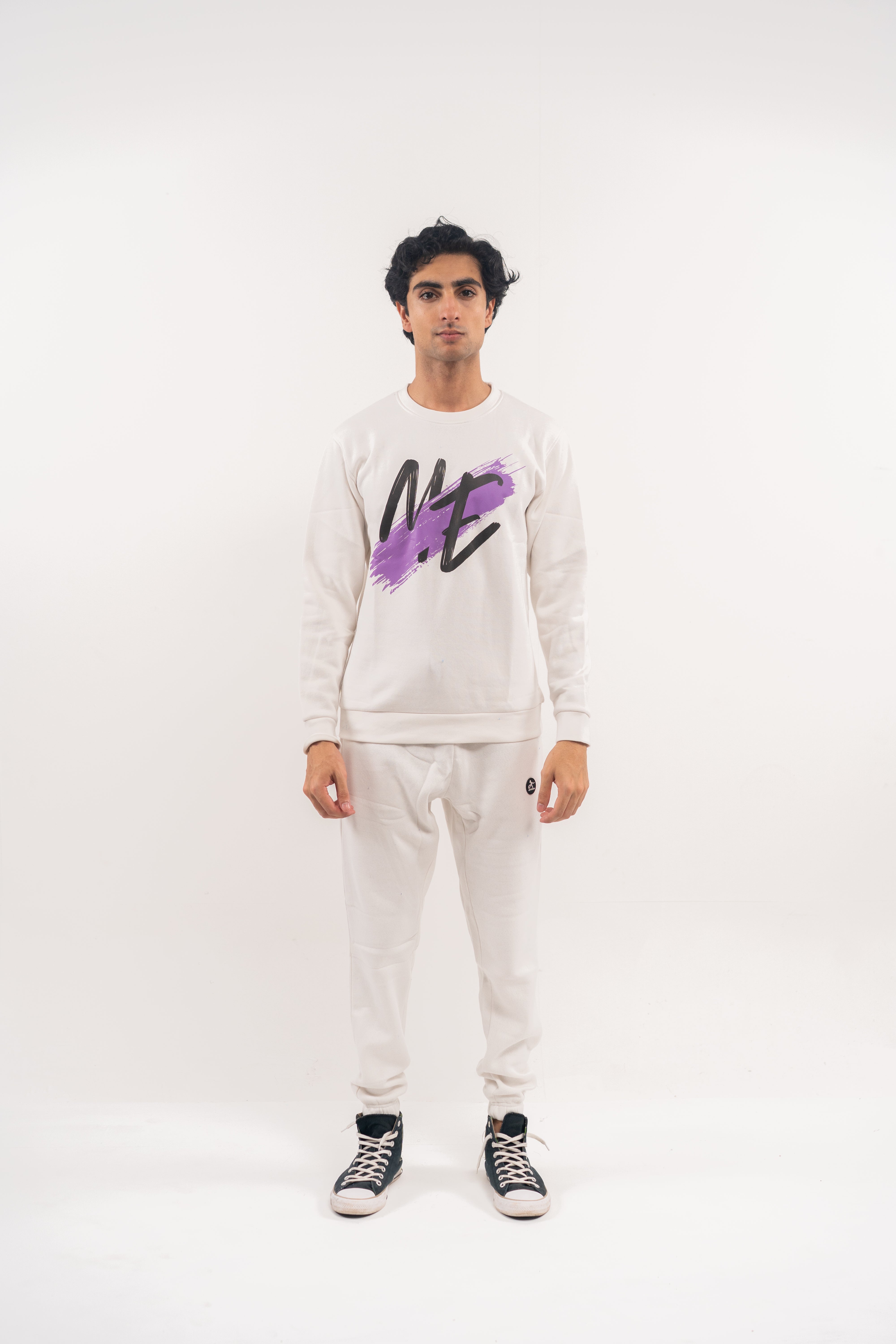 White ME Brushstroke Sweatshirt