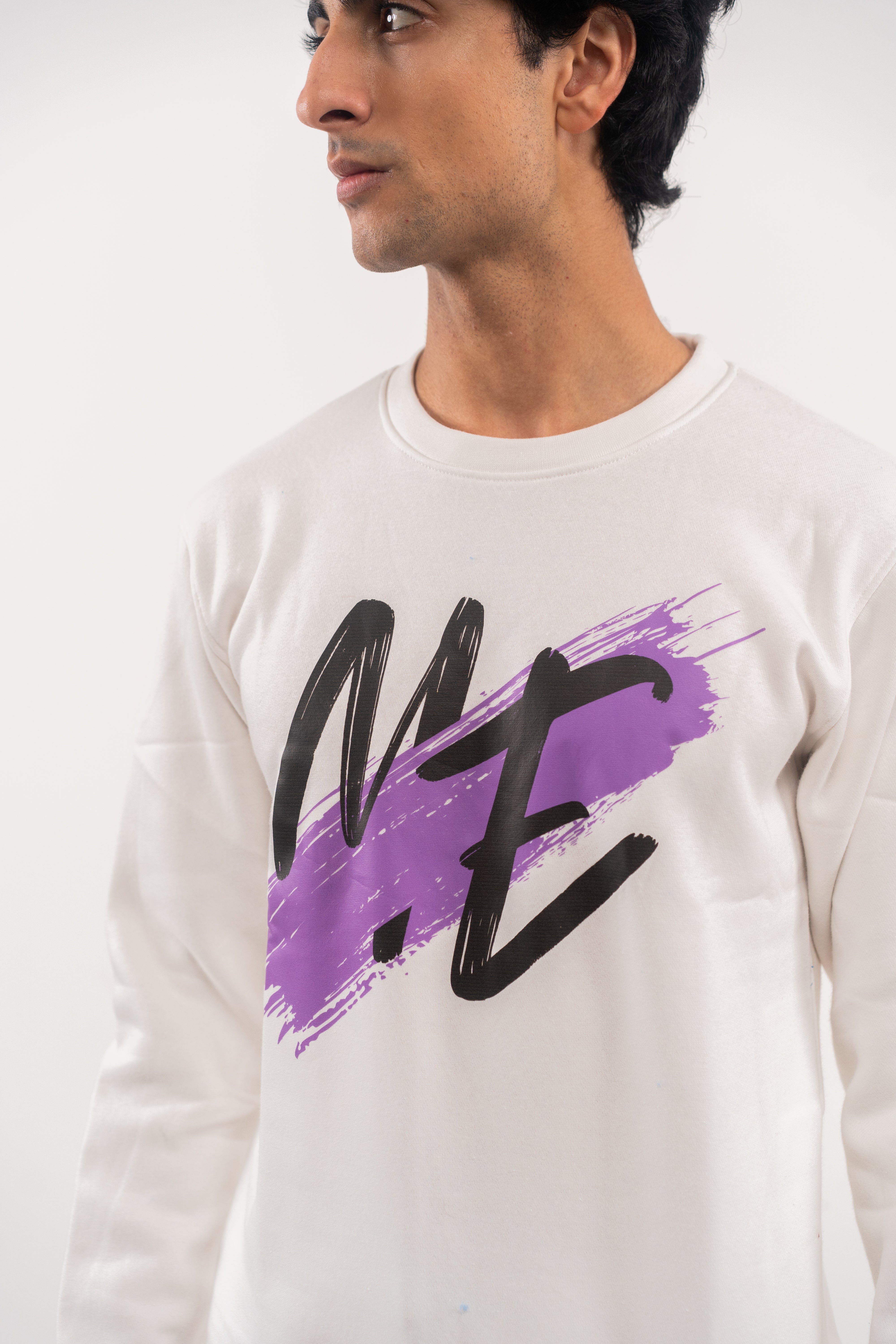White ME Brushstroke Sweatshirt