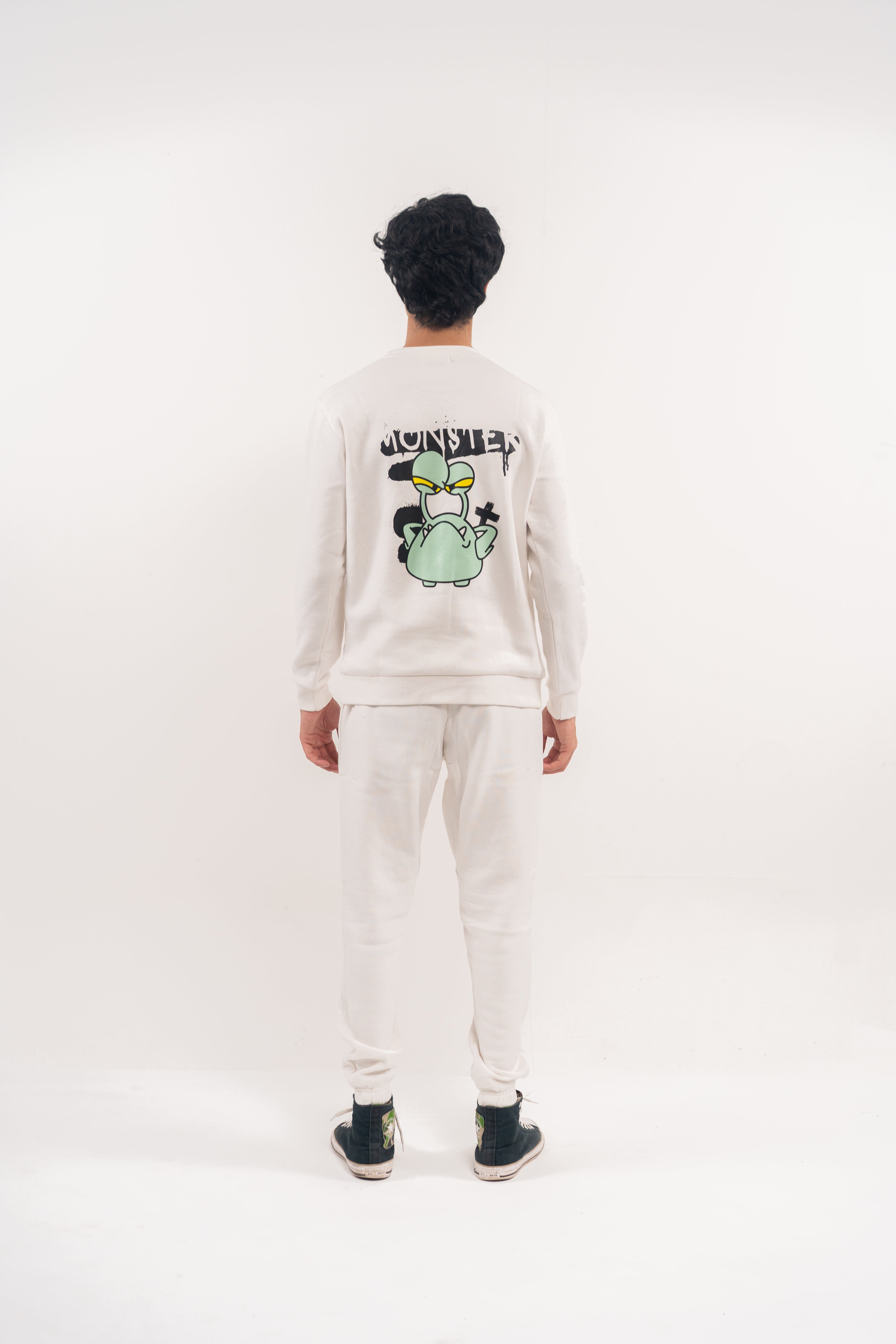 White Monster Graphic Sweatshirt