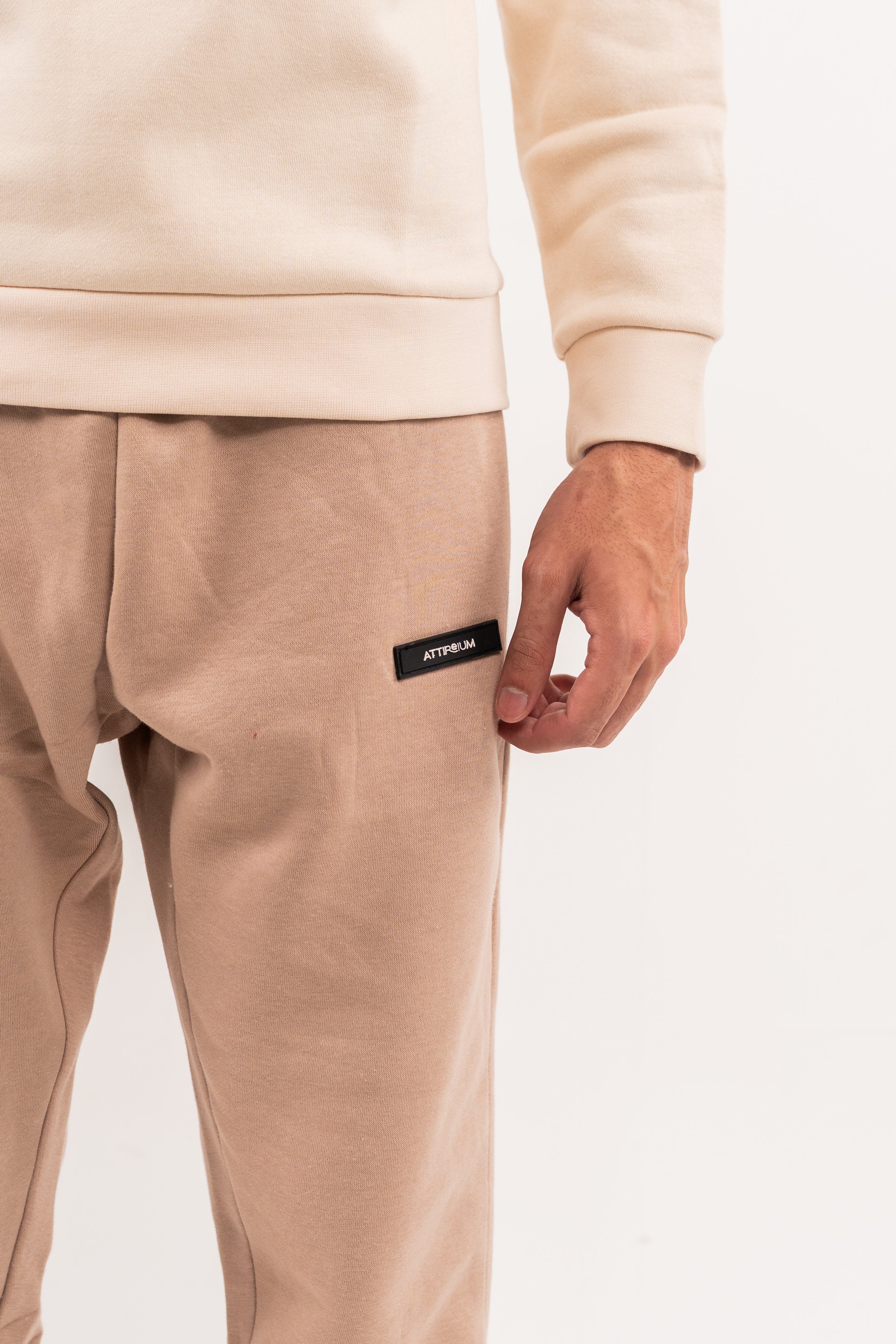 Sand Geometric Attireium Sweatshirt