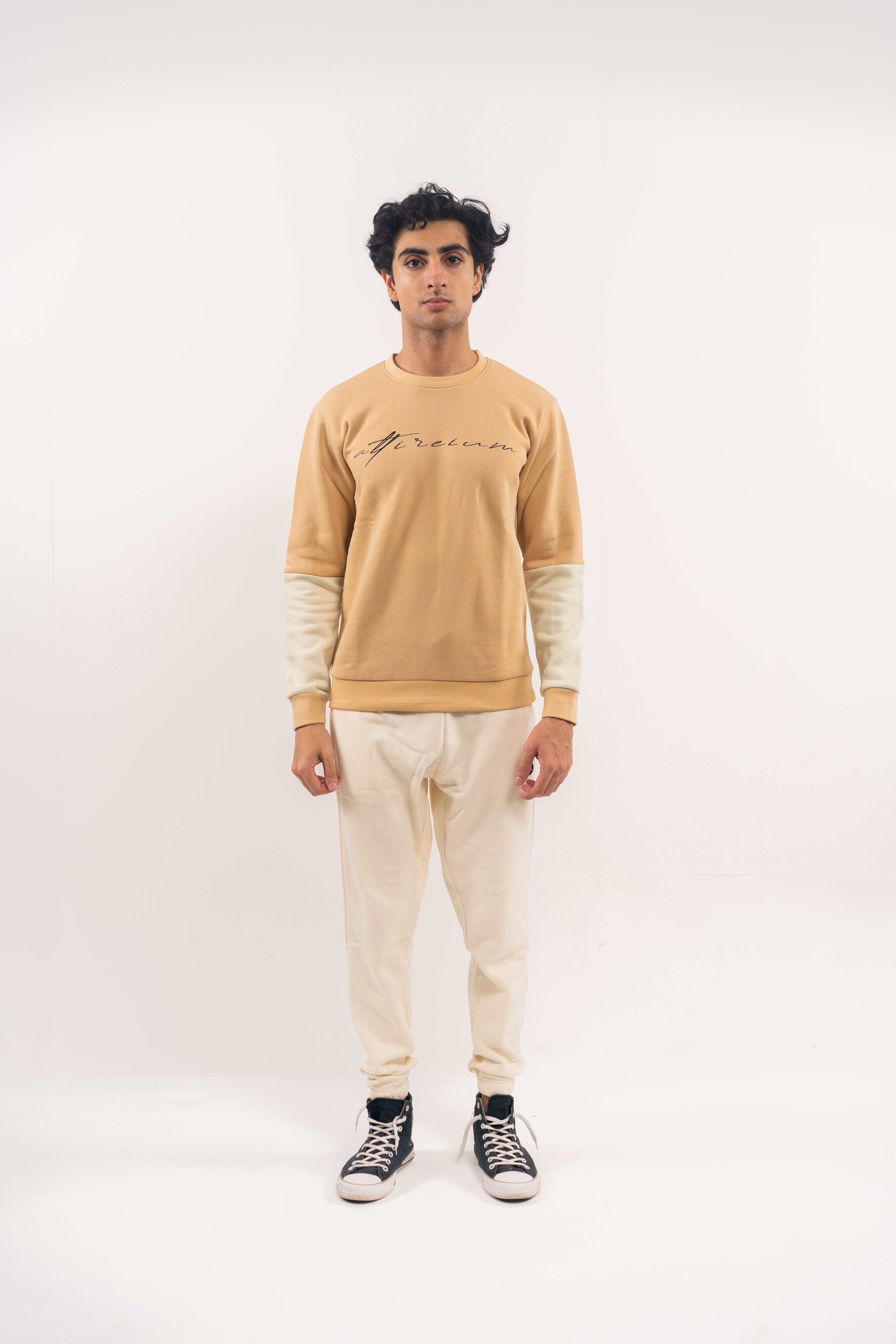 Nude Two-Tone Sleeve Sweatshirt