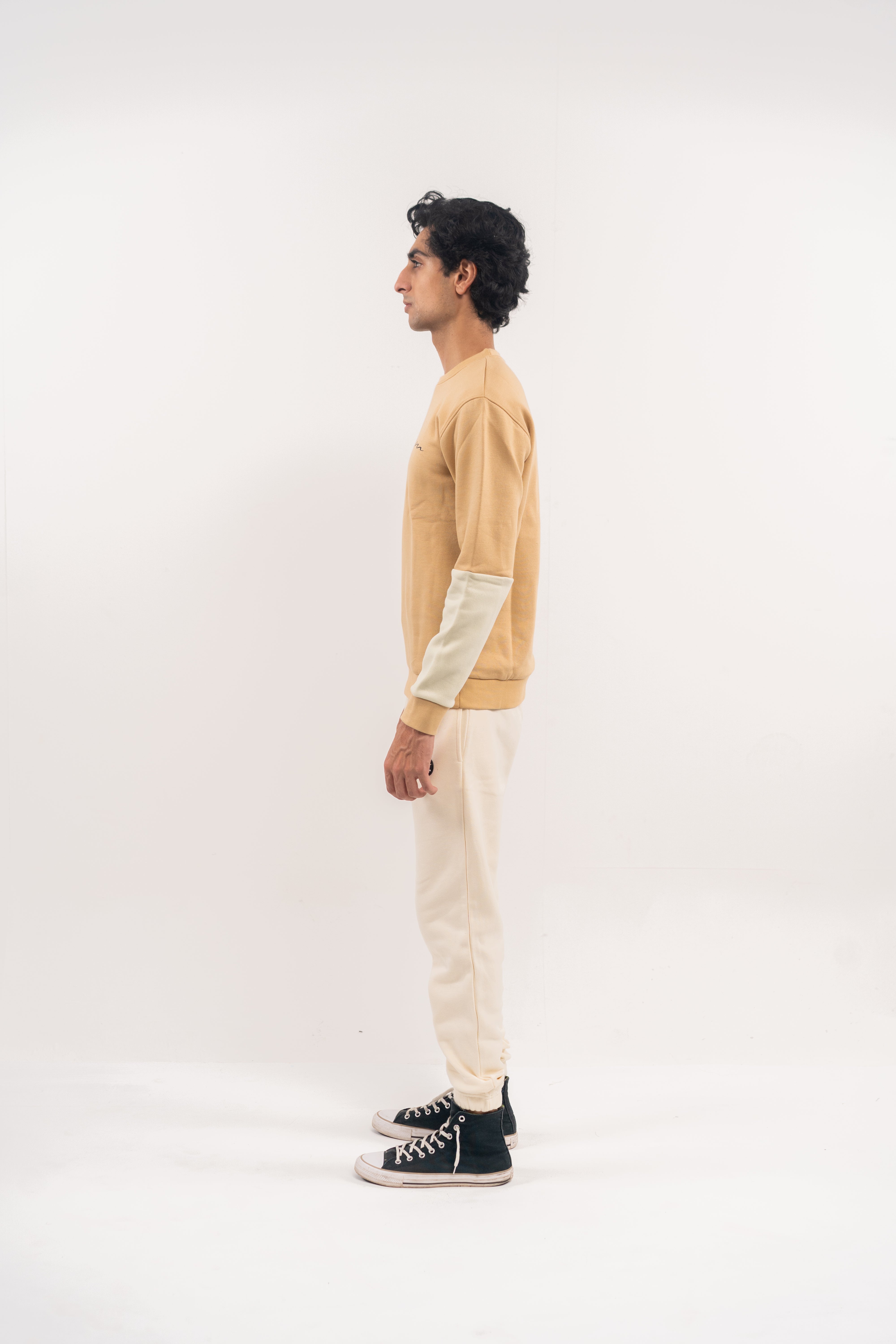 Nude Two-Tone Sleeve Sweatshirt