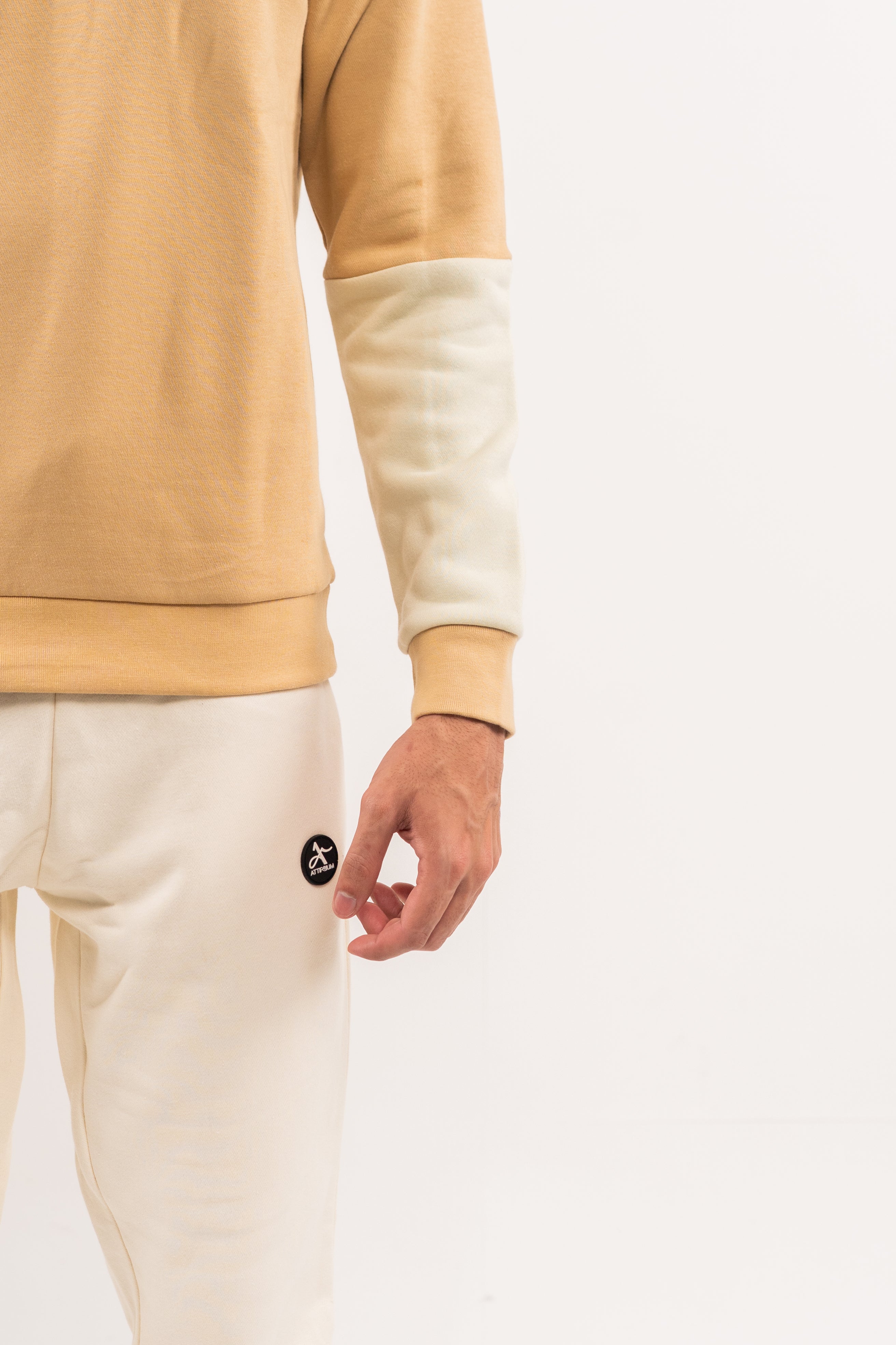 Nude Two-Tone Sleeve Sweatshirt