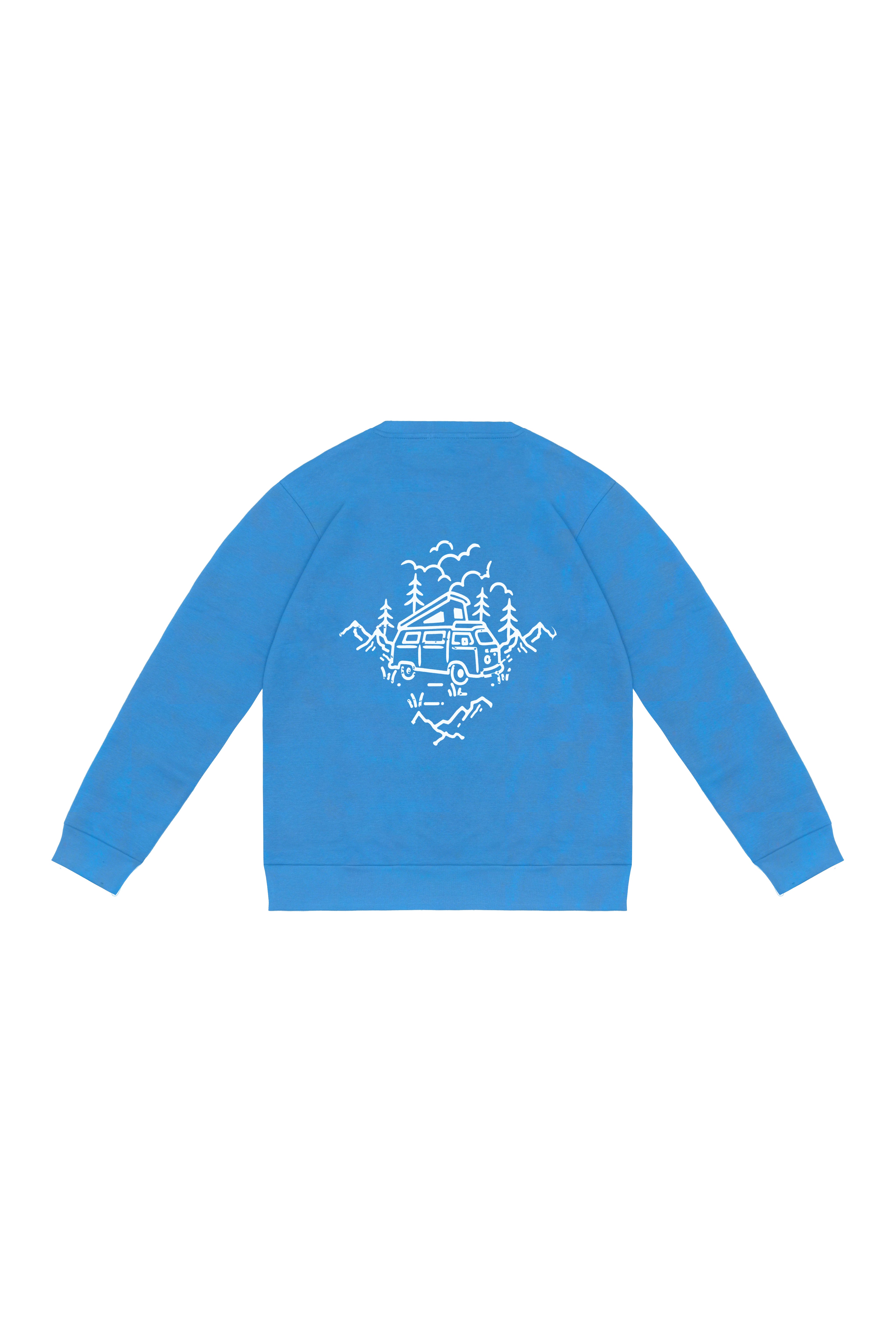 Blue Adventure Sweatshirt – Trek Tales Edition