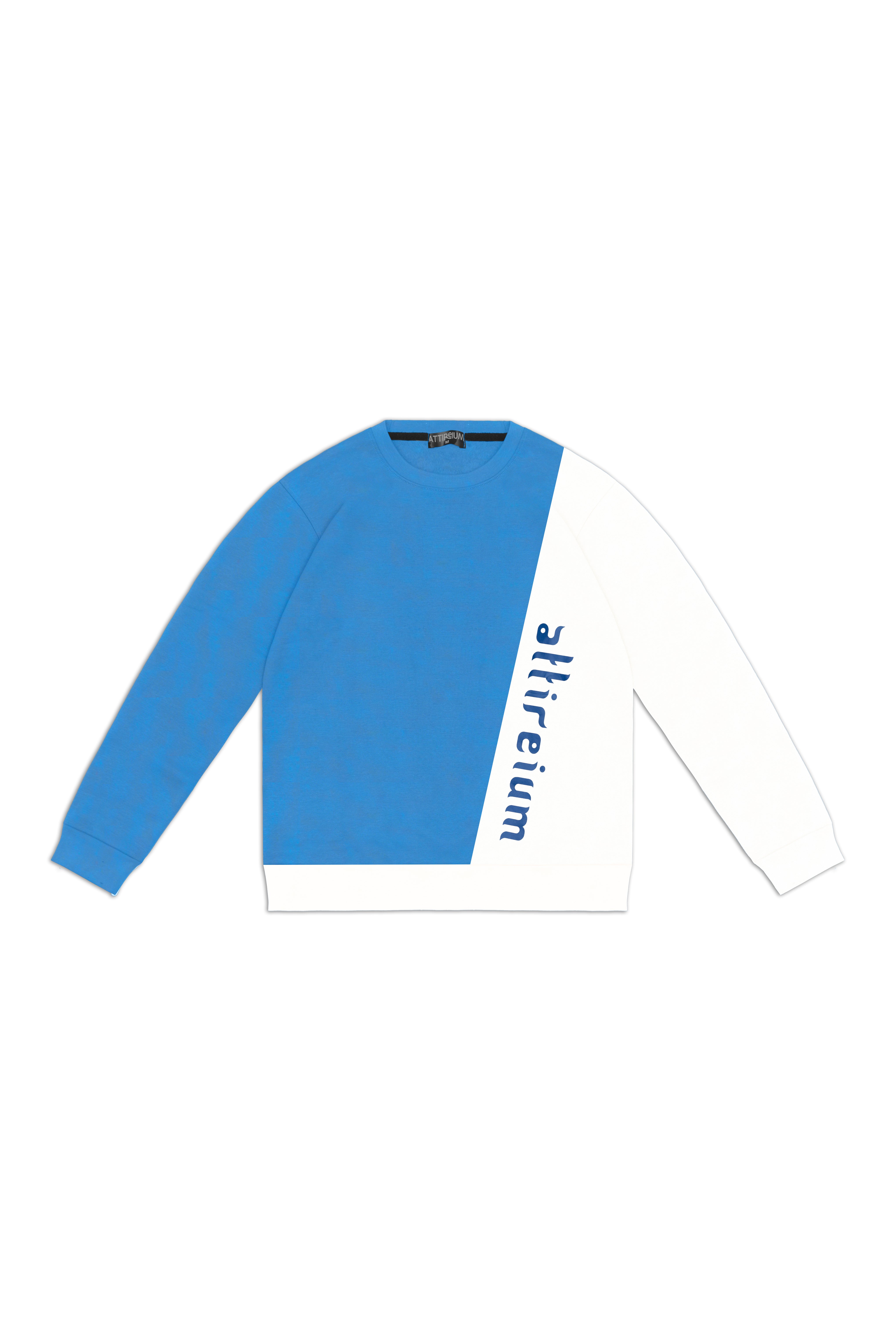 Blue Contrast Split Sweatshirt