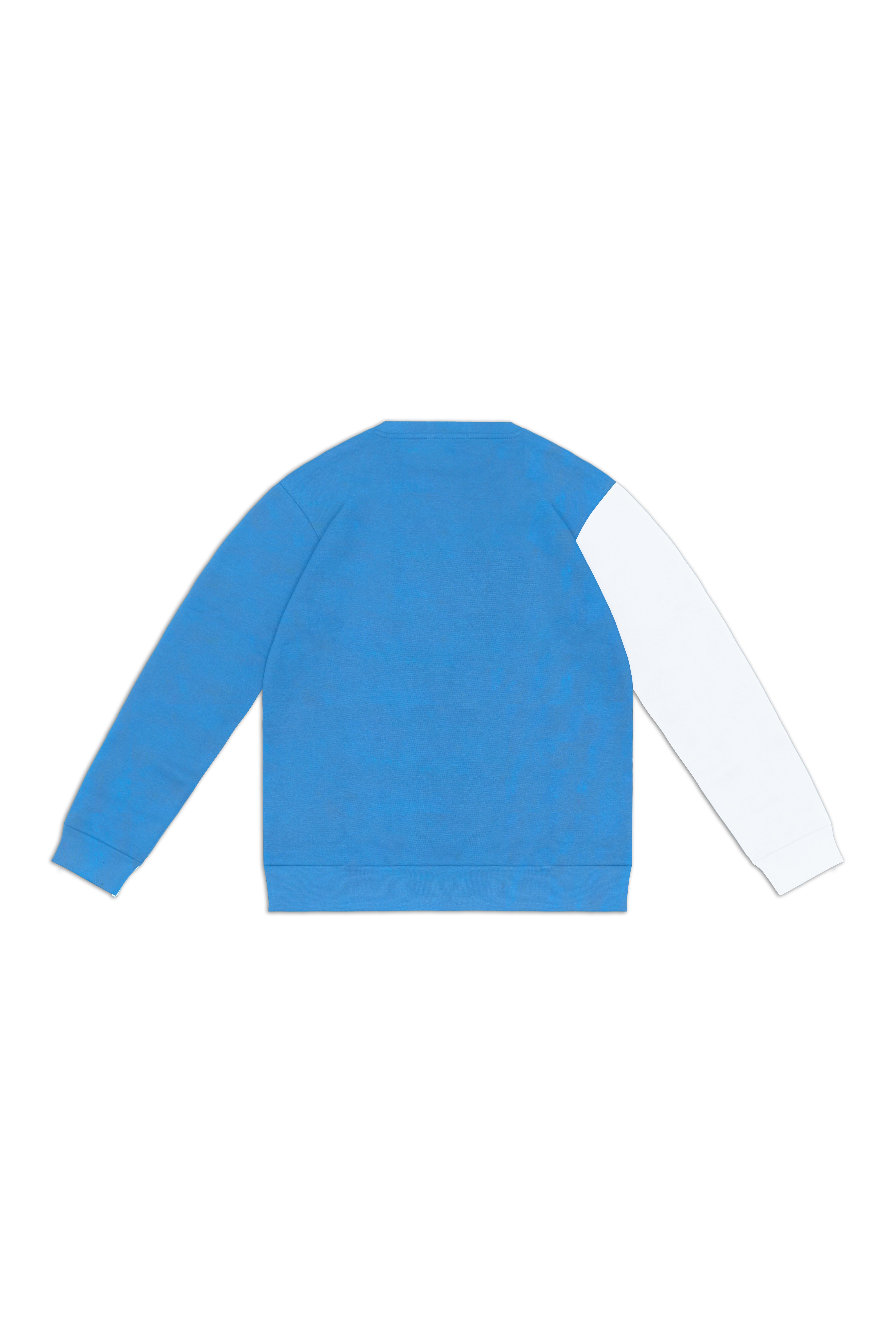 Blue Contrast Split Sweatshirt
