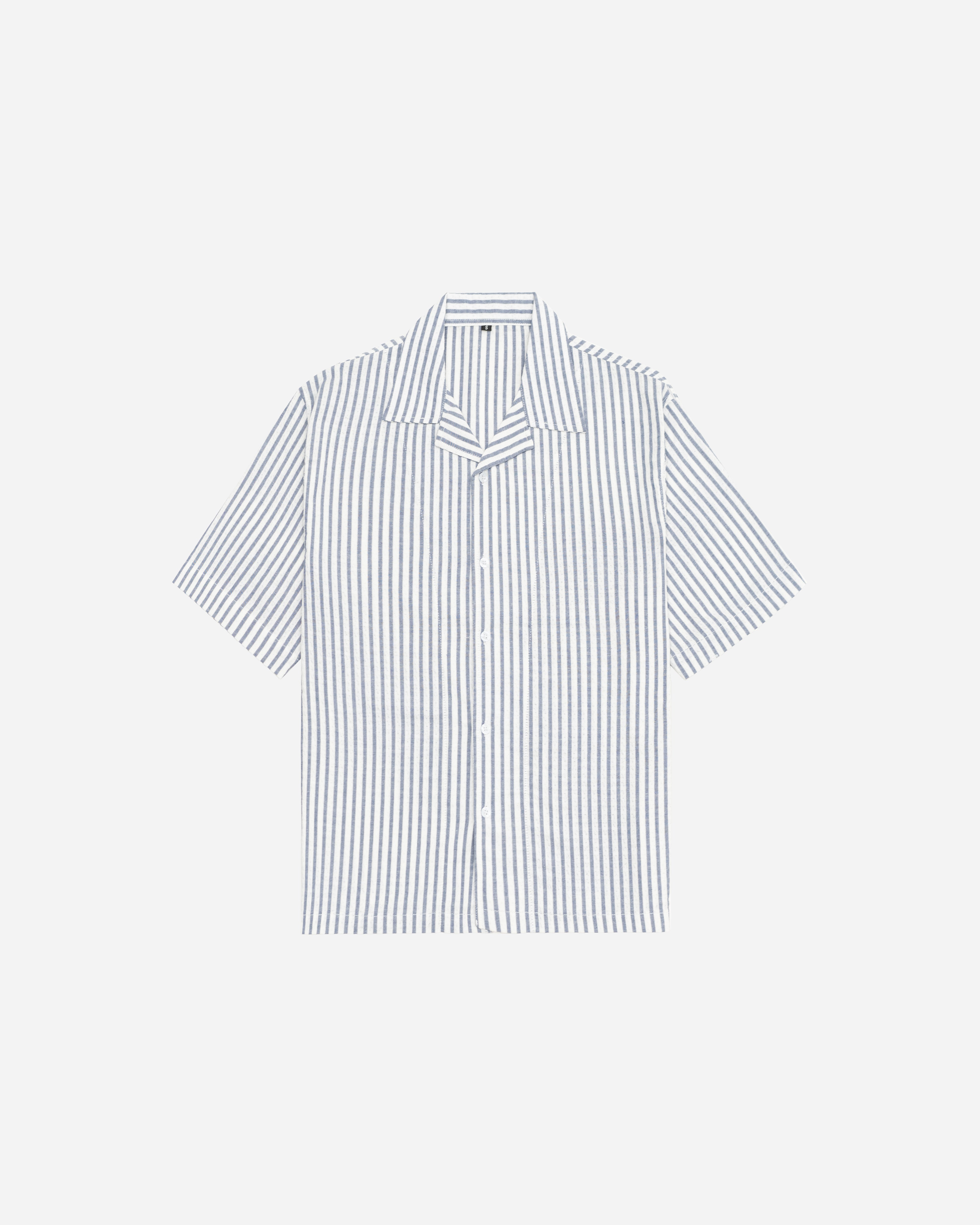 Striped Linen Blend Half Sleeve Oversized Shirt