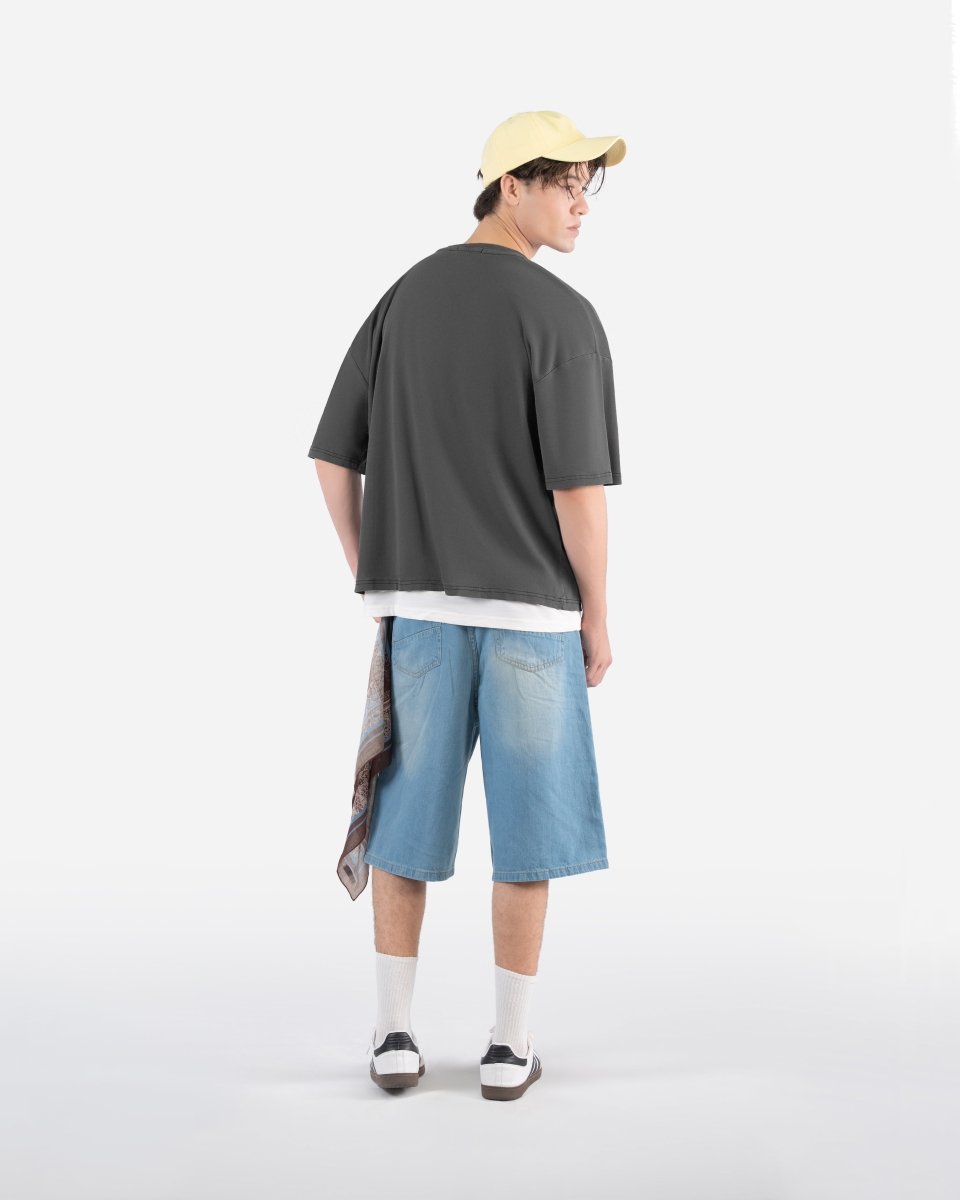 Cool Gray 11C – Acid Wash Oversized T-Shirt - Attireium