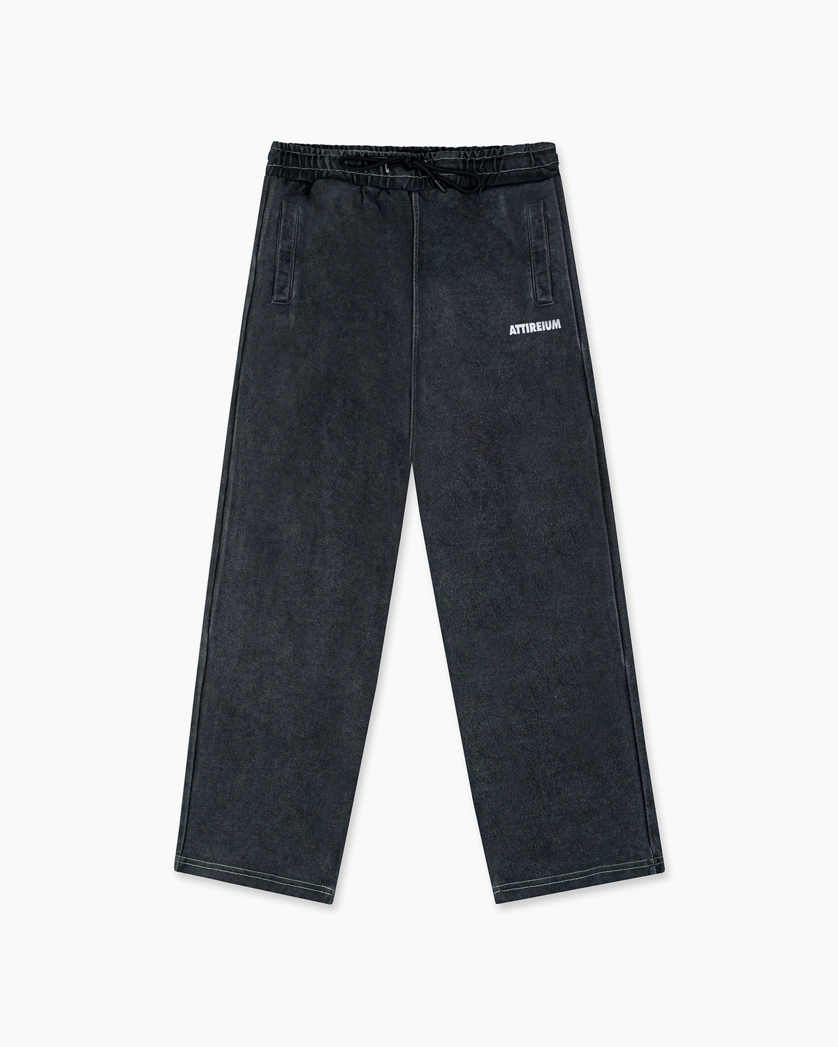 Washed Black Wide-Leg Cotton Trouser
