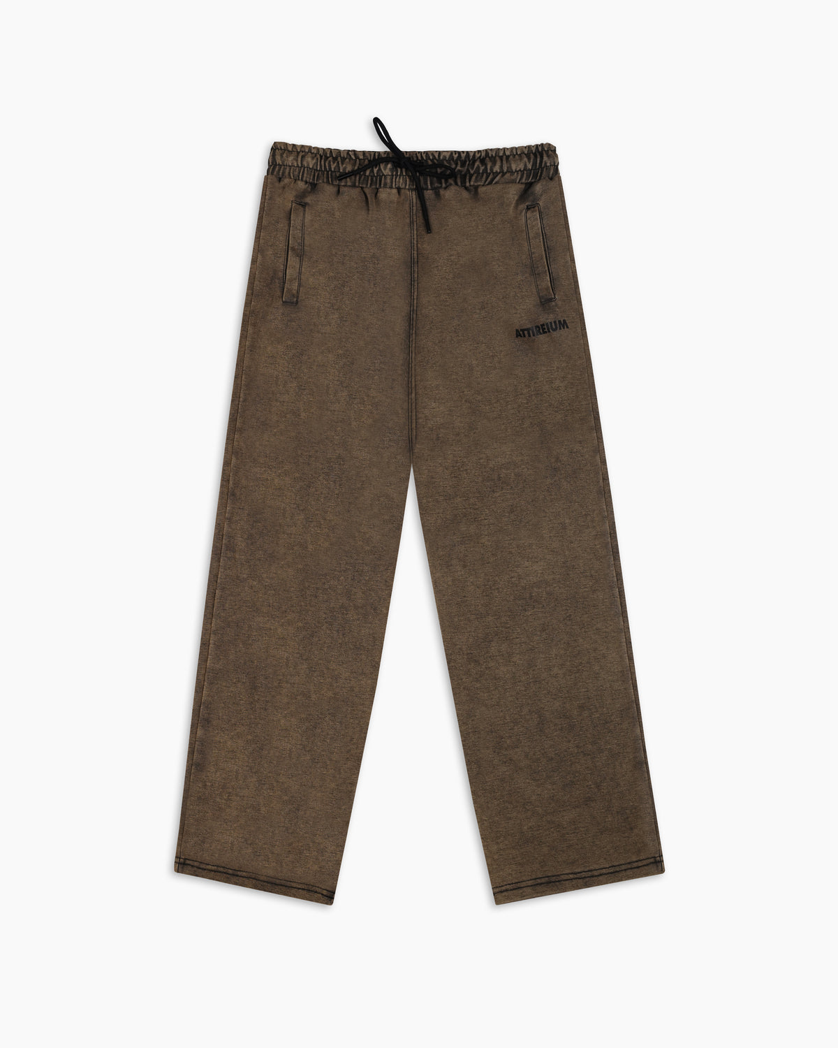 Washed Brown Wide-Leg Cotton Trouser
