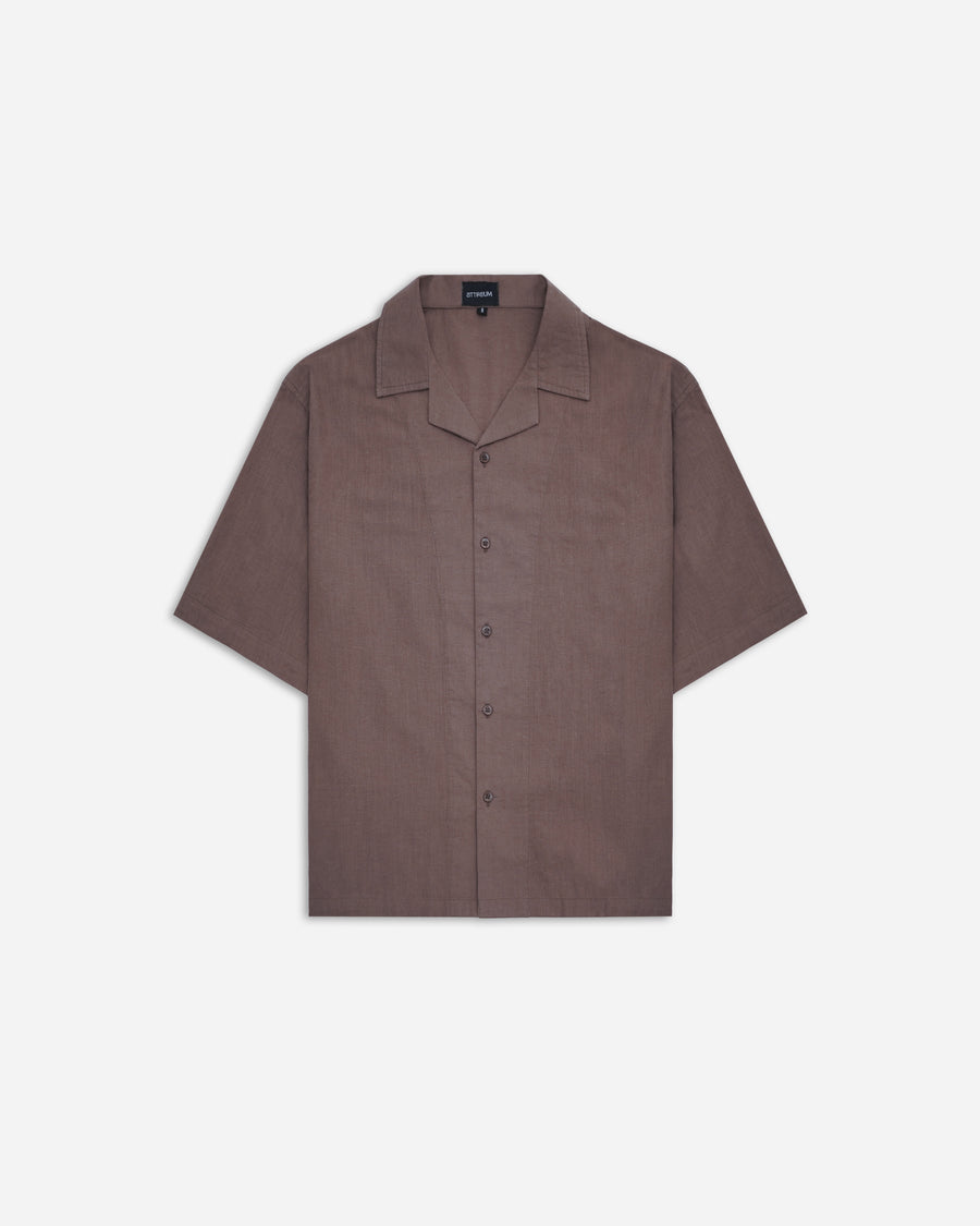 Earth Brown Half Sleeve Oversized Shirt