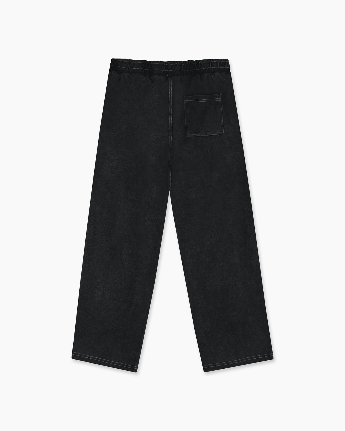Washed Black Wide-Leg Cotton Trouser