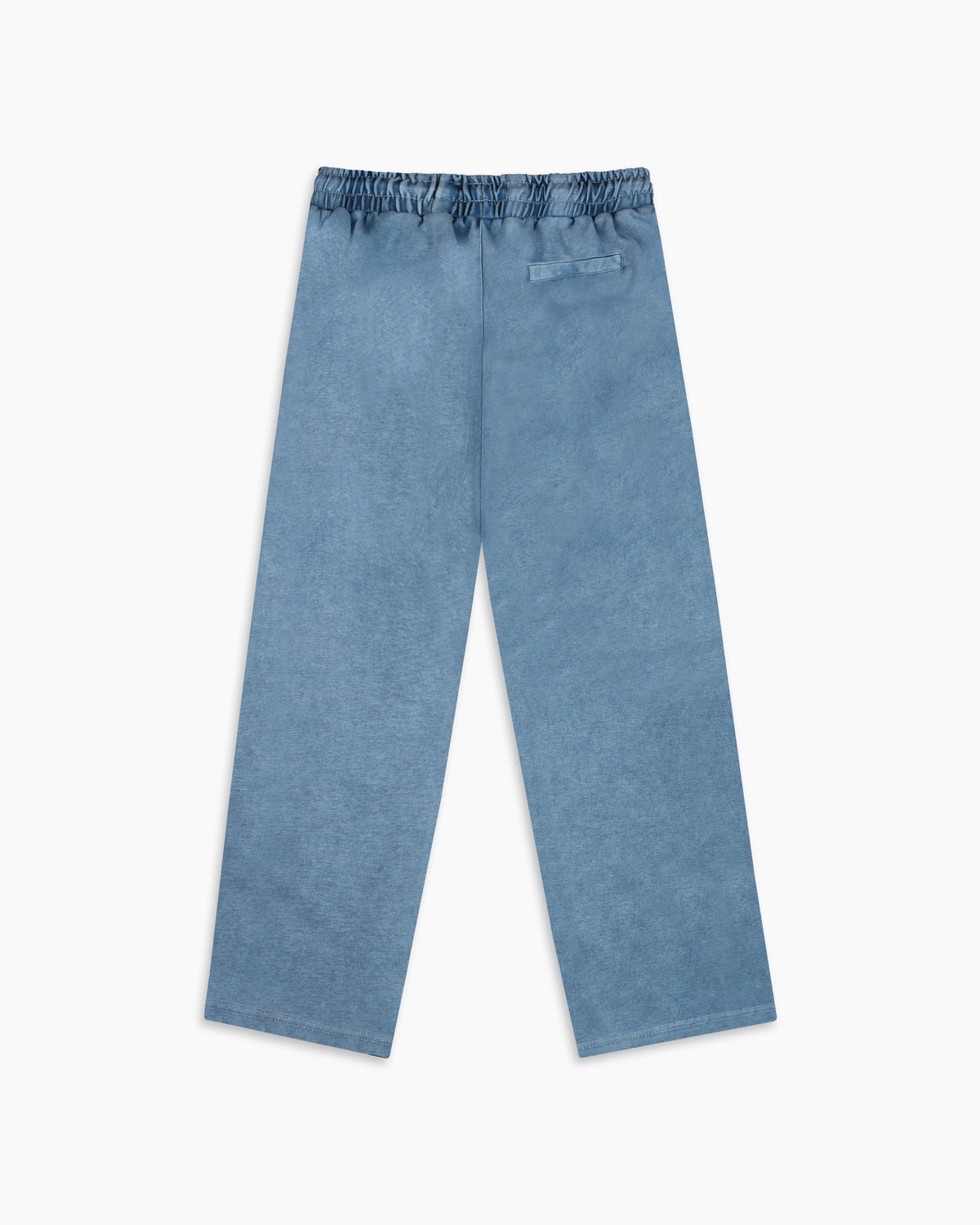 Washed Blue Wide-Leg Cotton Trouser