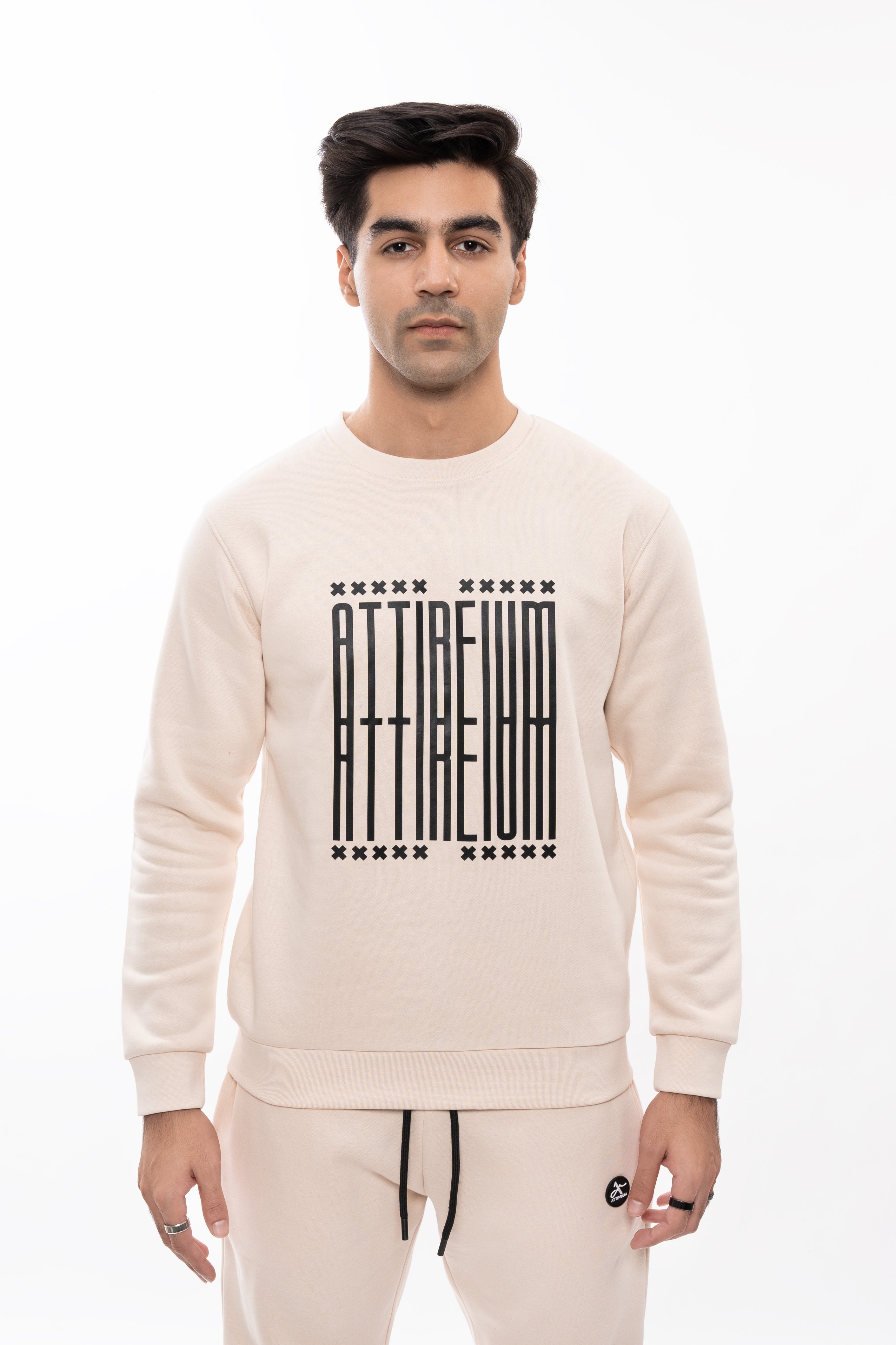 Sand Geometric Attireium Sweatshirt