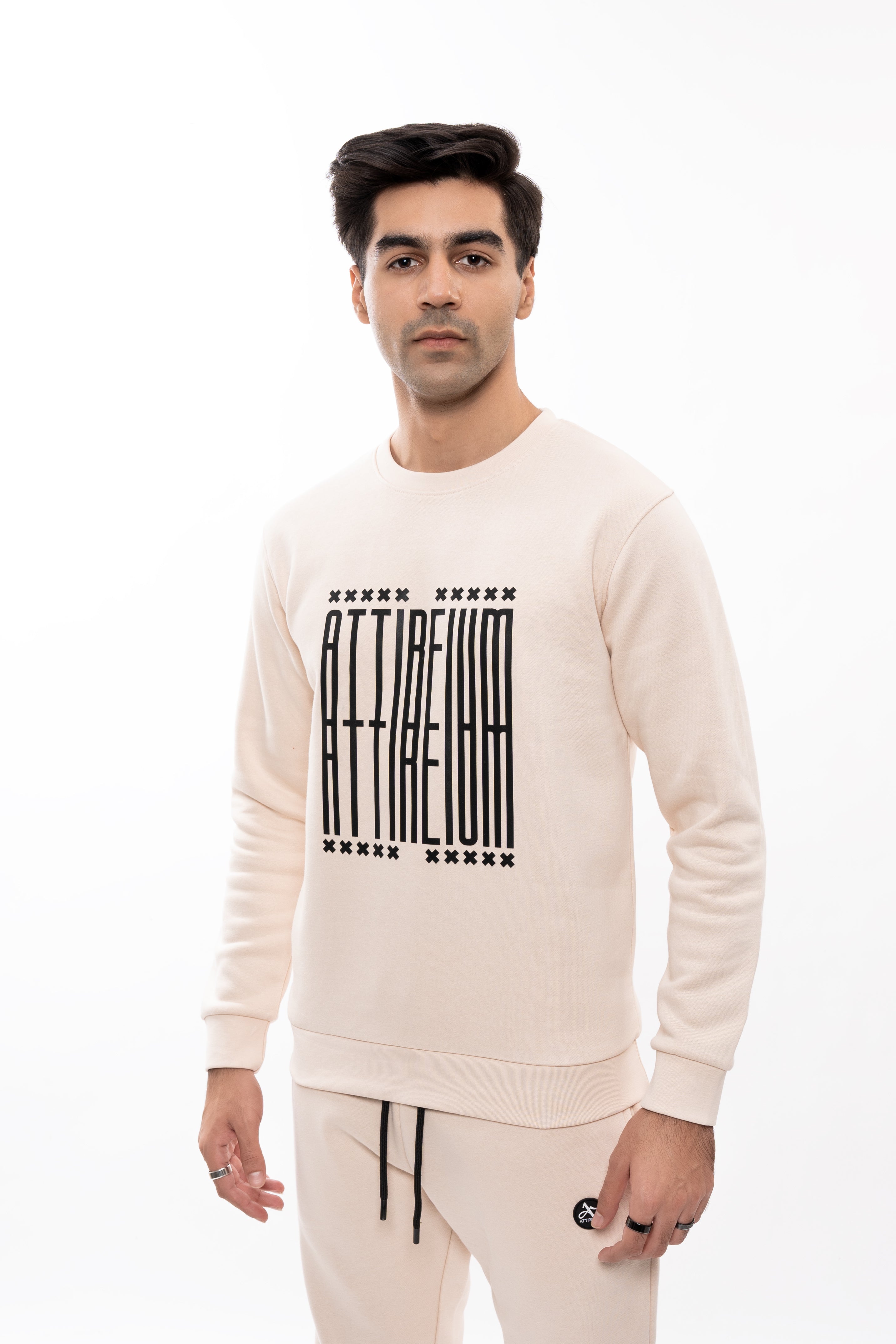 Sand Geometric Attireium Sweatshirt