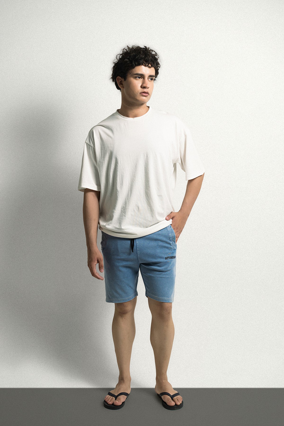Washed Blue Acid Wash Short