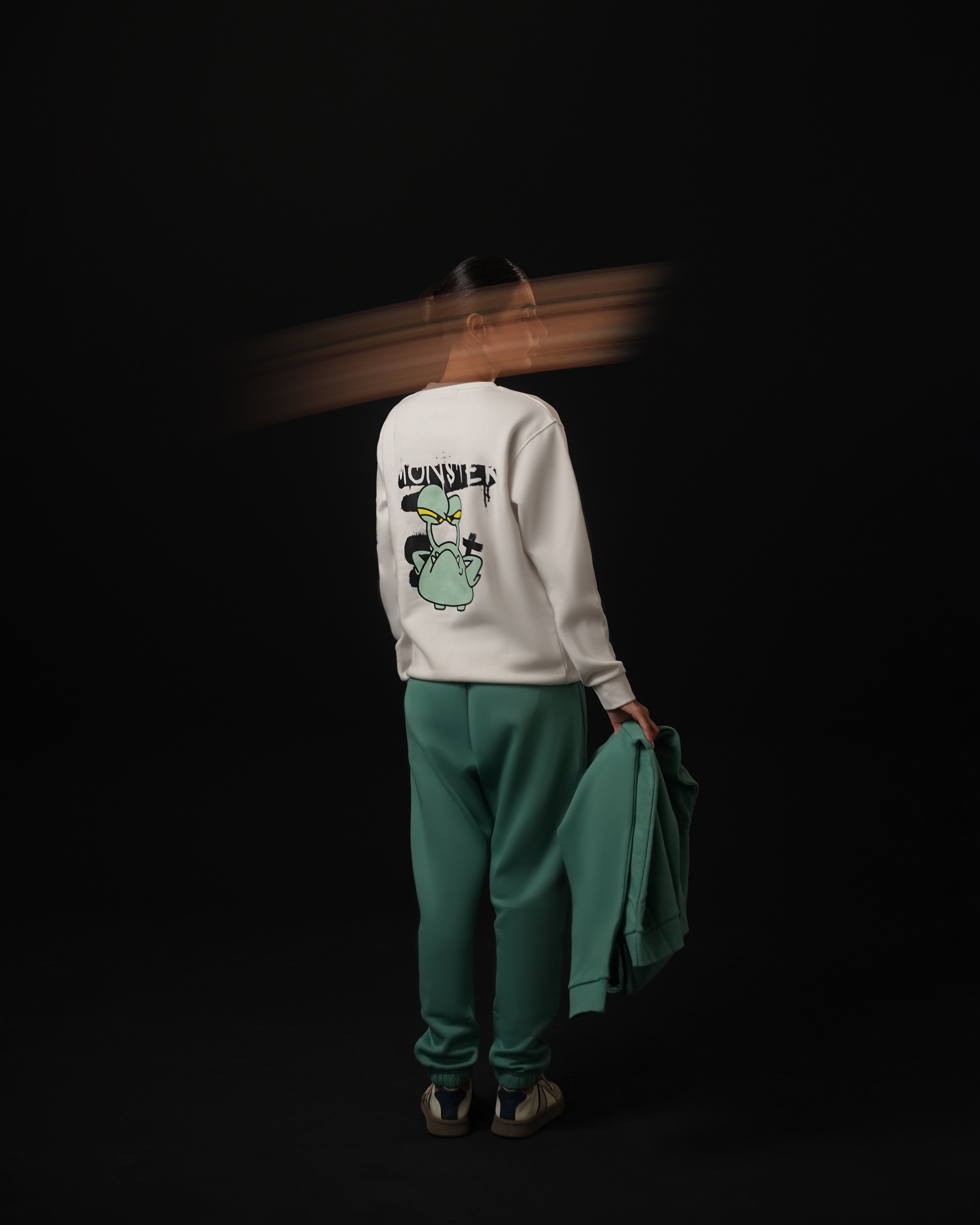 White Monster Graphic Sweatshirt