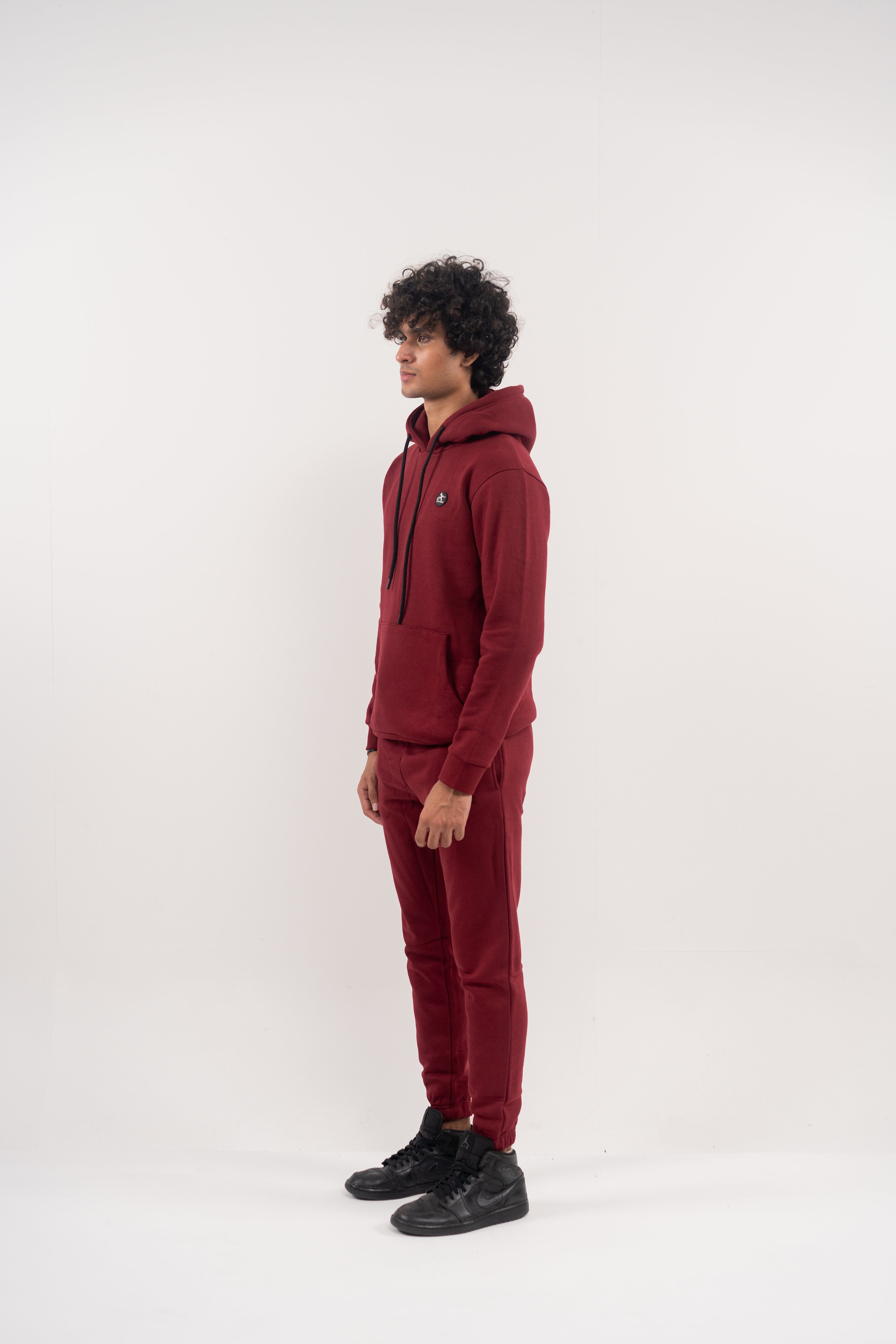 Rhubarb Fleece Hoodie – Signature Front Accent