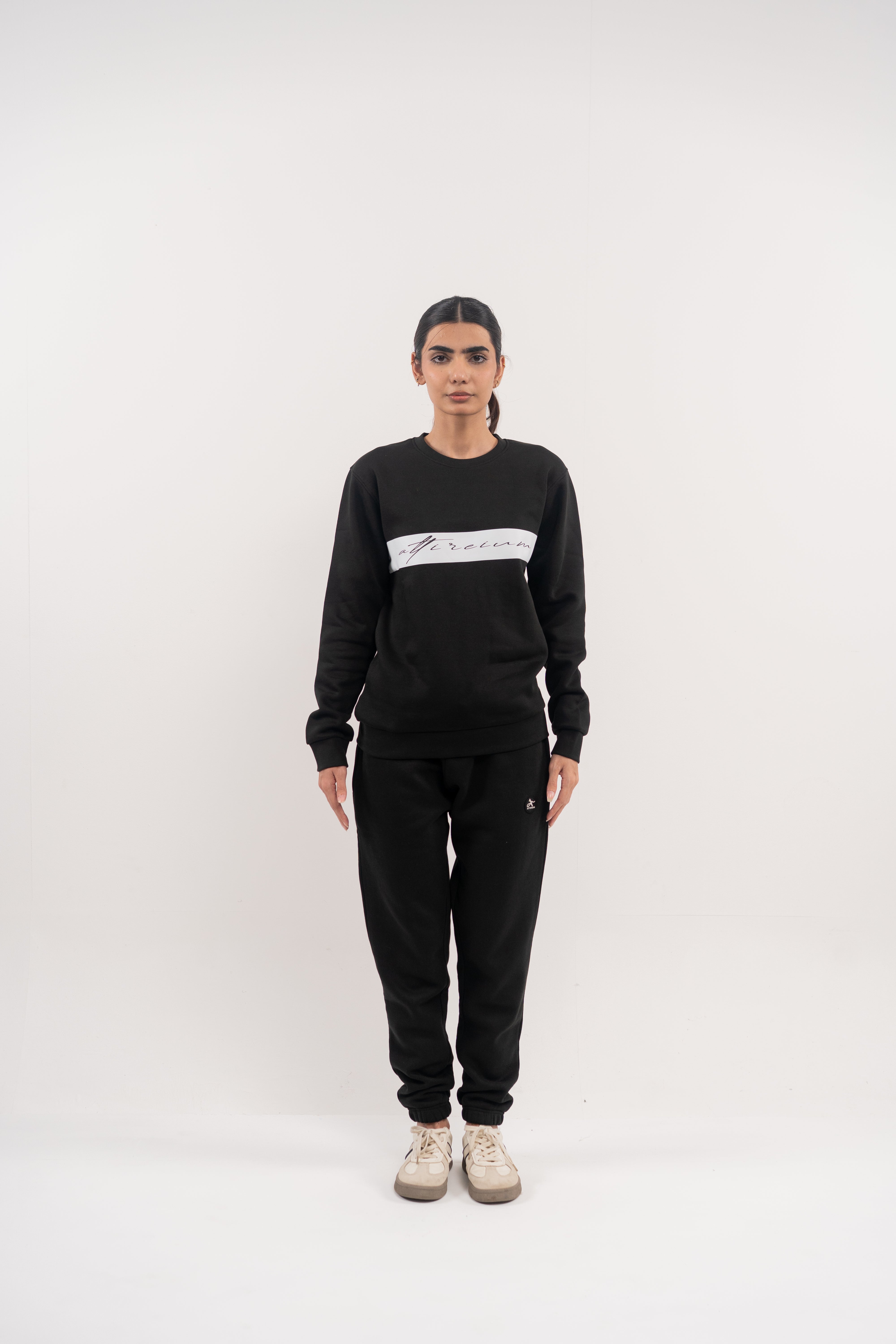 Black Minimalist Stripe Sweatshirt