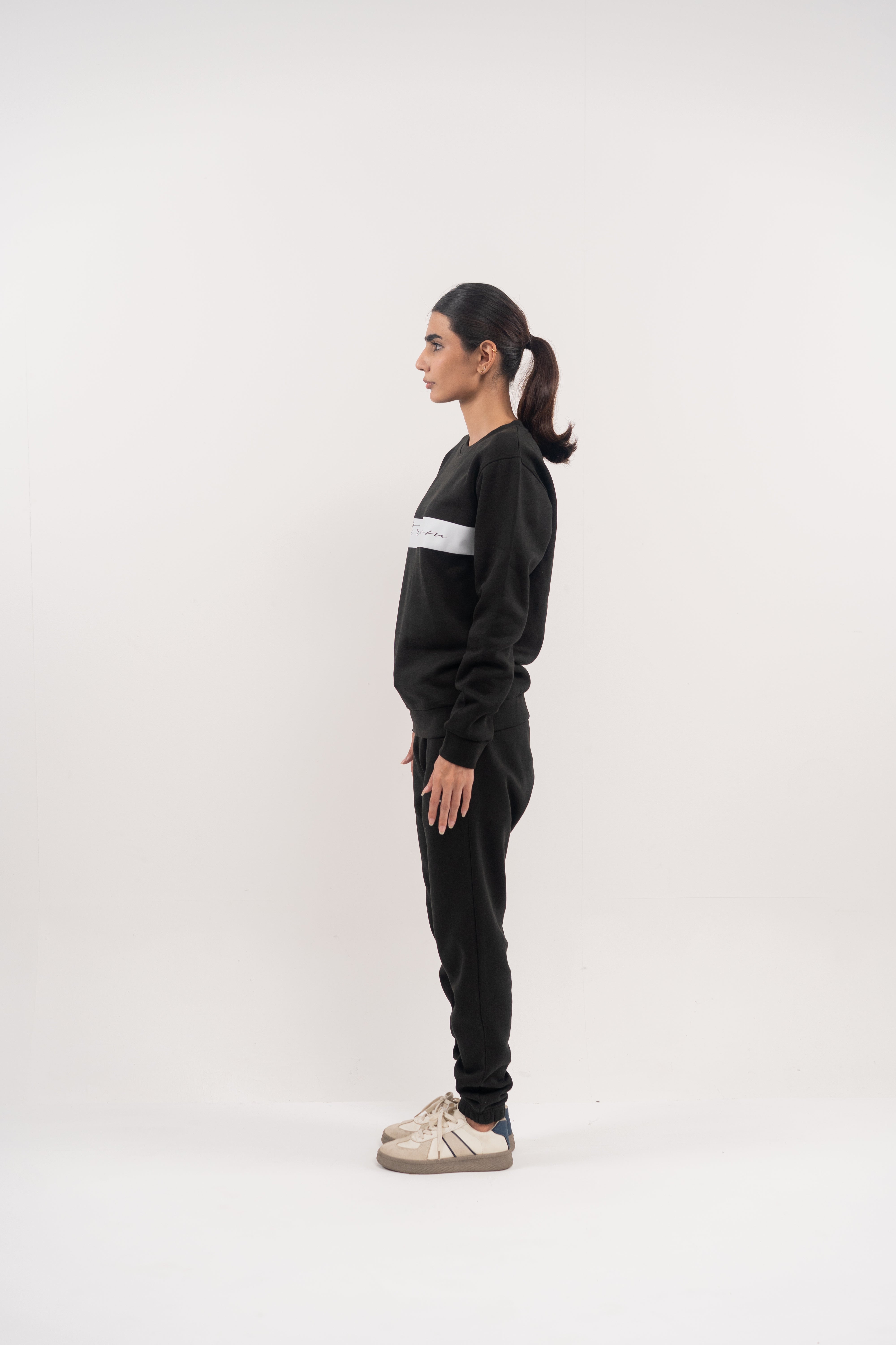 Black Minimalist Stripe Sweatshirt