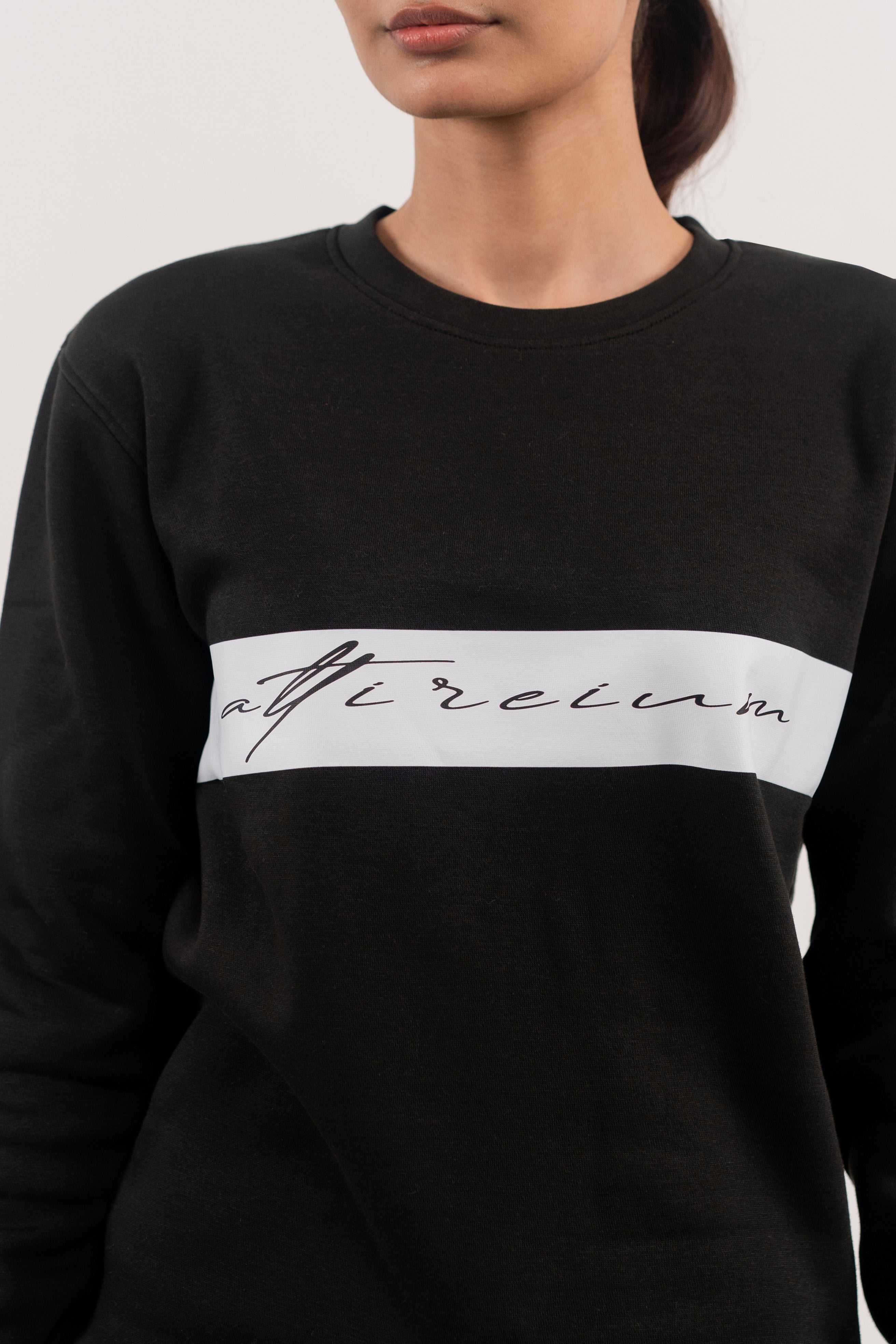 Black Minimalist Stripe Sweatshirt