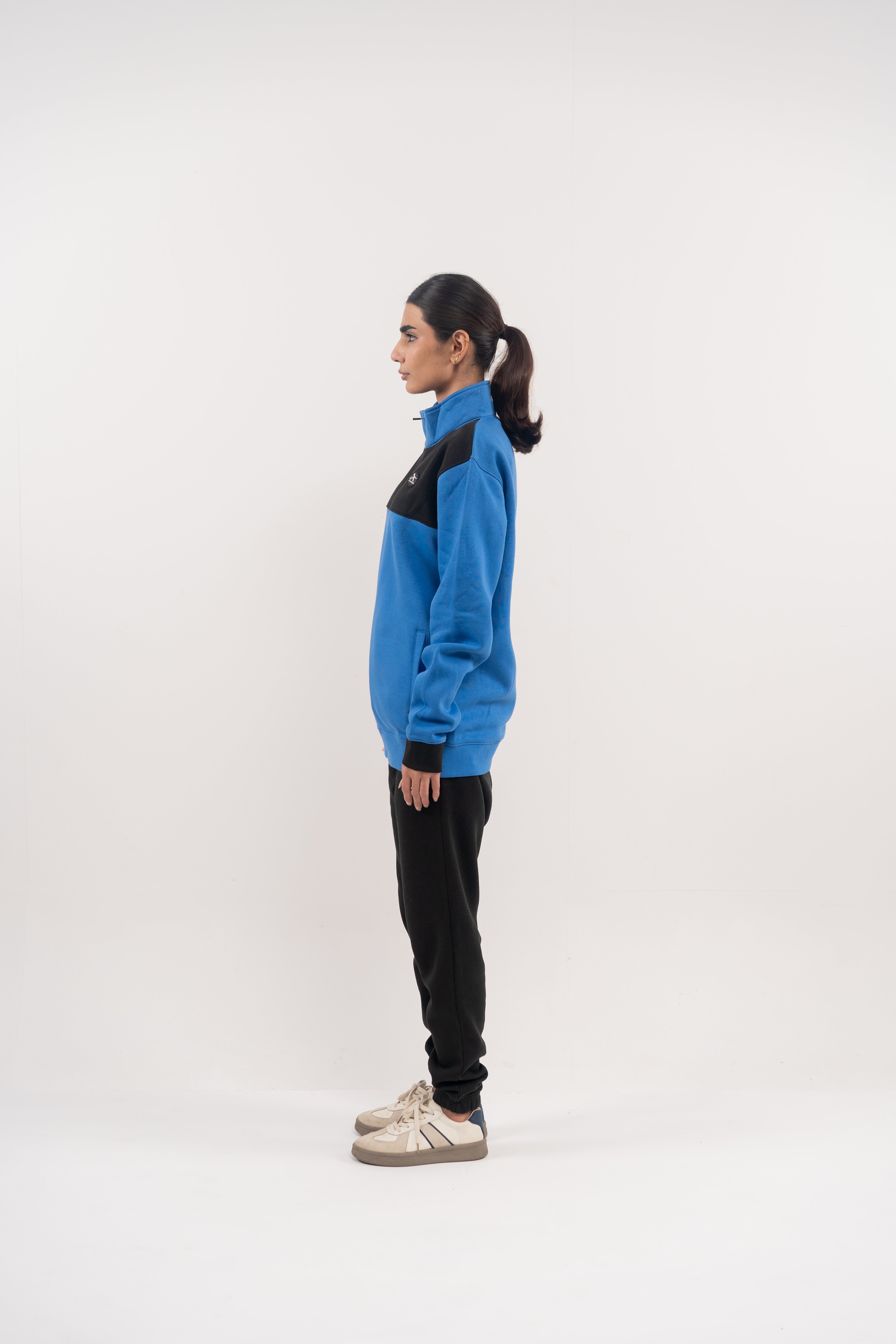 Blue & Black Full-Zip Track Jacket