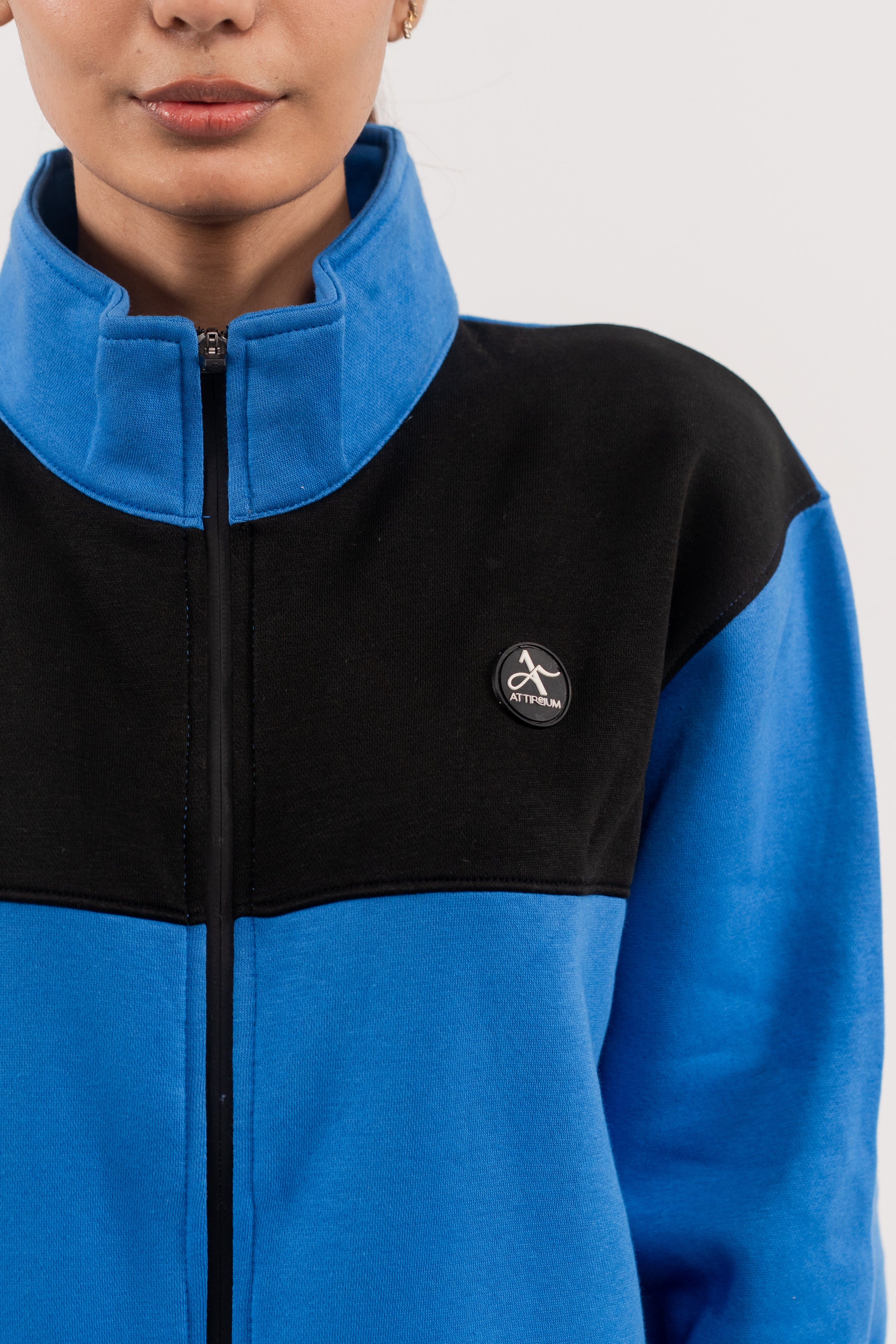 Blue & Black Full-Zip Track Jacket