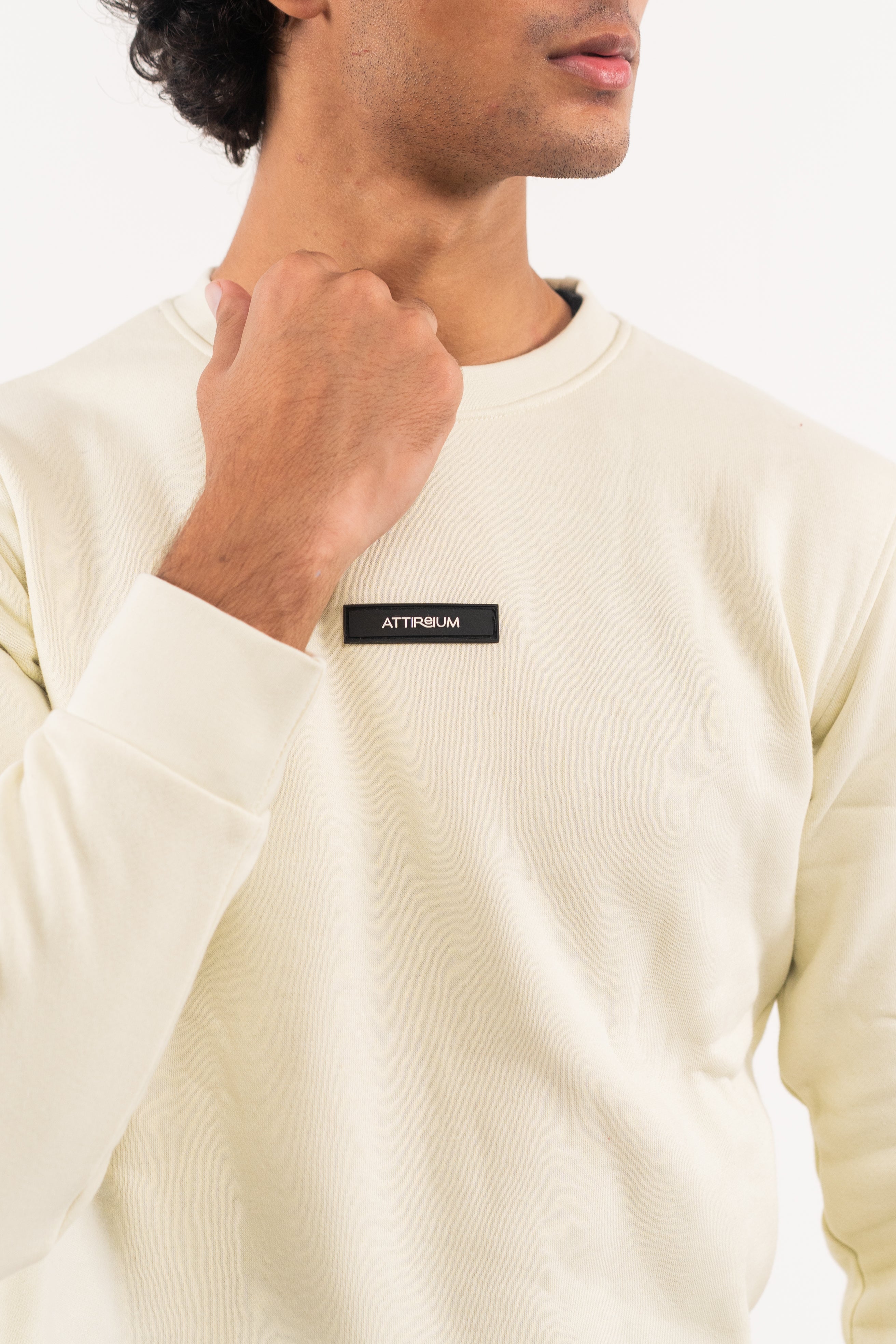 Aqua Fleece Sweatshirt – Modern Strip Emblem