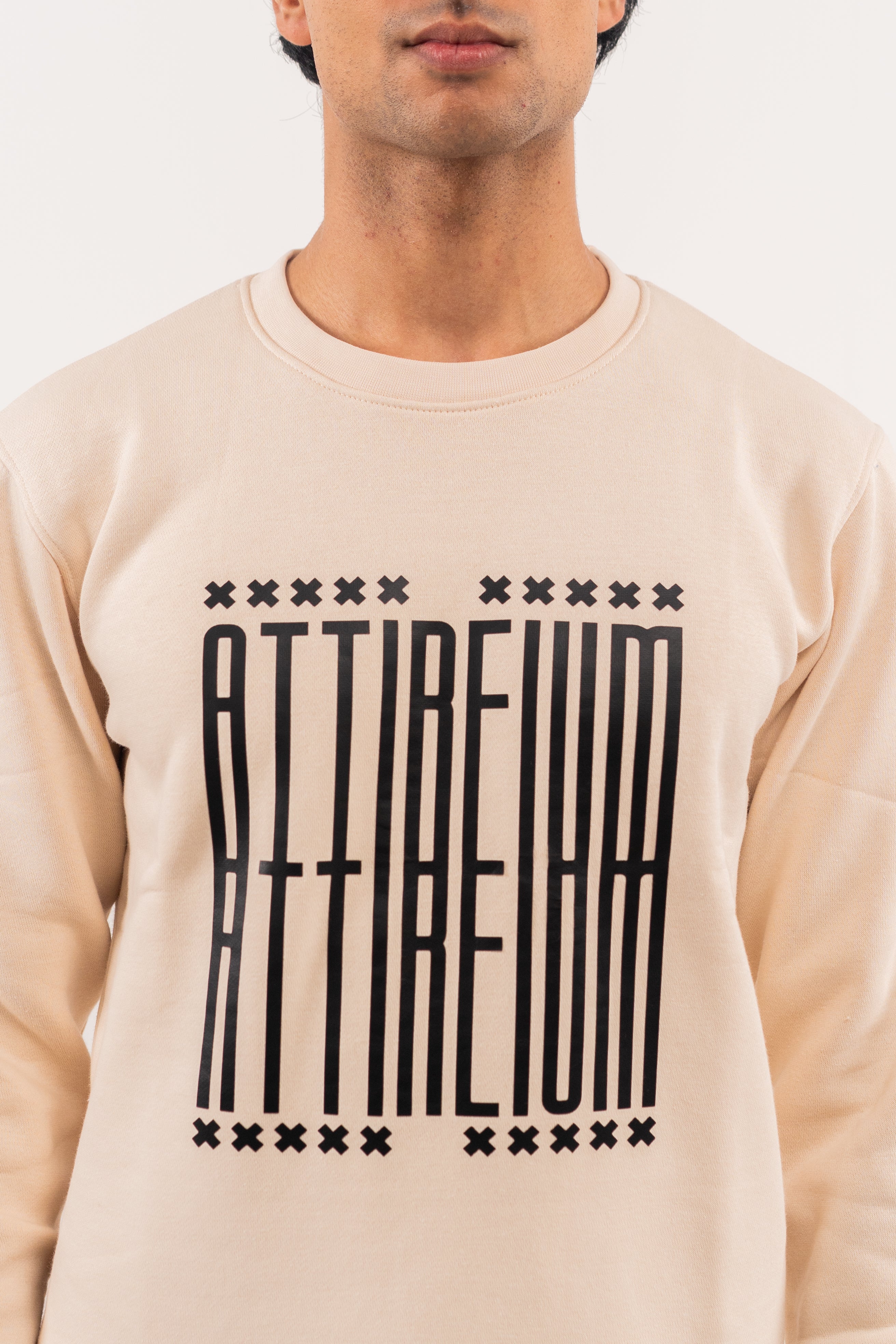Sand Geometric Attireium Sweatshirt
